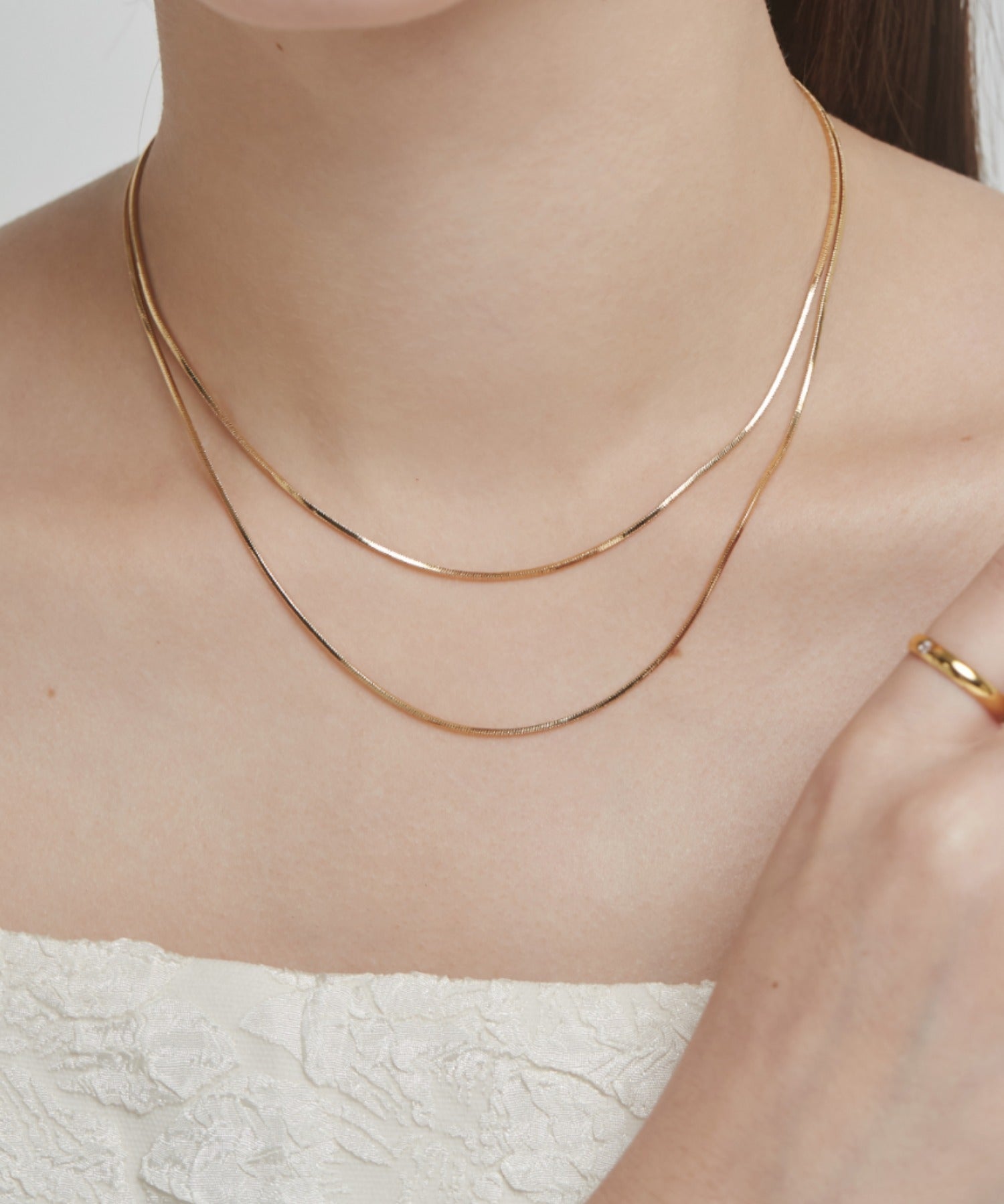 ciite' シーテ ネックレス 【 金属アレルギー対応 】simple double snake necklace / シンプル2連スネークネックレス サージカルステンレス