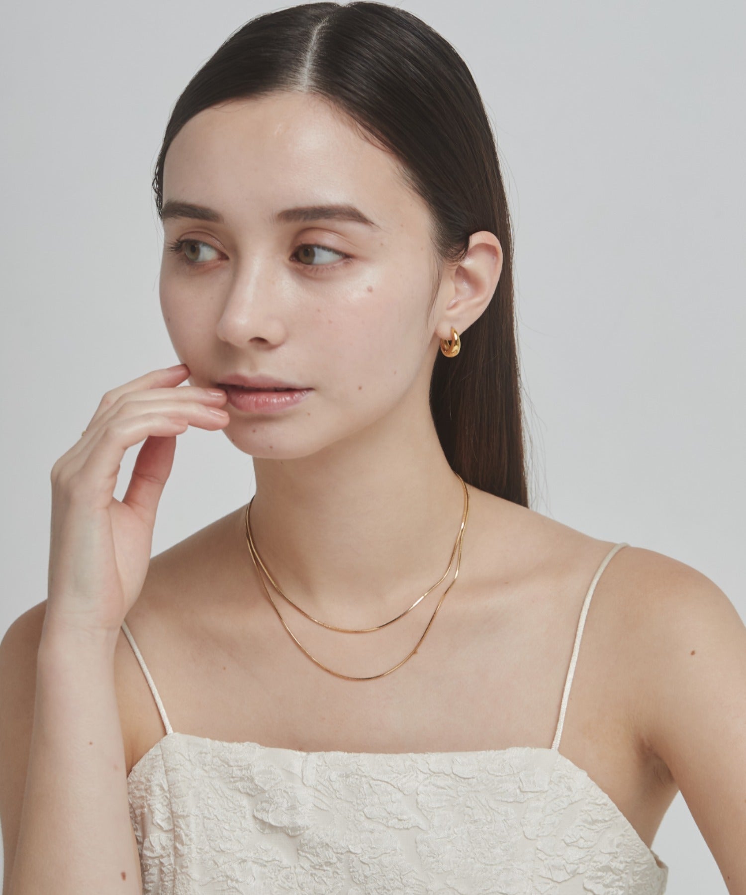 ciite' シーテ ネックレス 【 金属アレルギー対応 】simple double snake necklace / シンプル2連スネークネックレス サージカルステンレス
