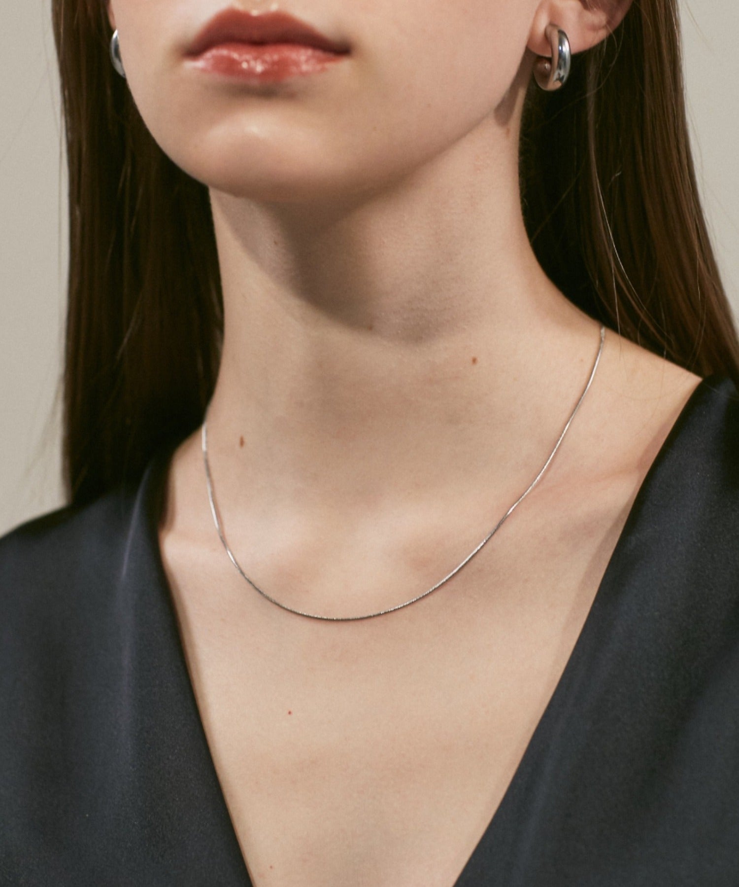 ciite' シーテ ネックレス 【 金属アレルギー対応 】simple snake necklace / シンプルスネークネックレス 1mm サージカルステンレス