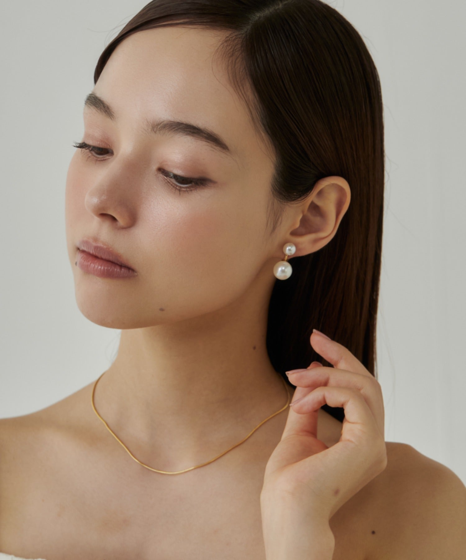 ciite' シーテ ネックレス 【 金属アレルギー対応 】2連パールイヤリング サージカルステンレス