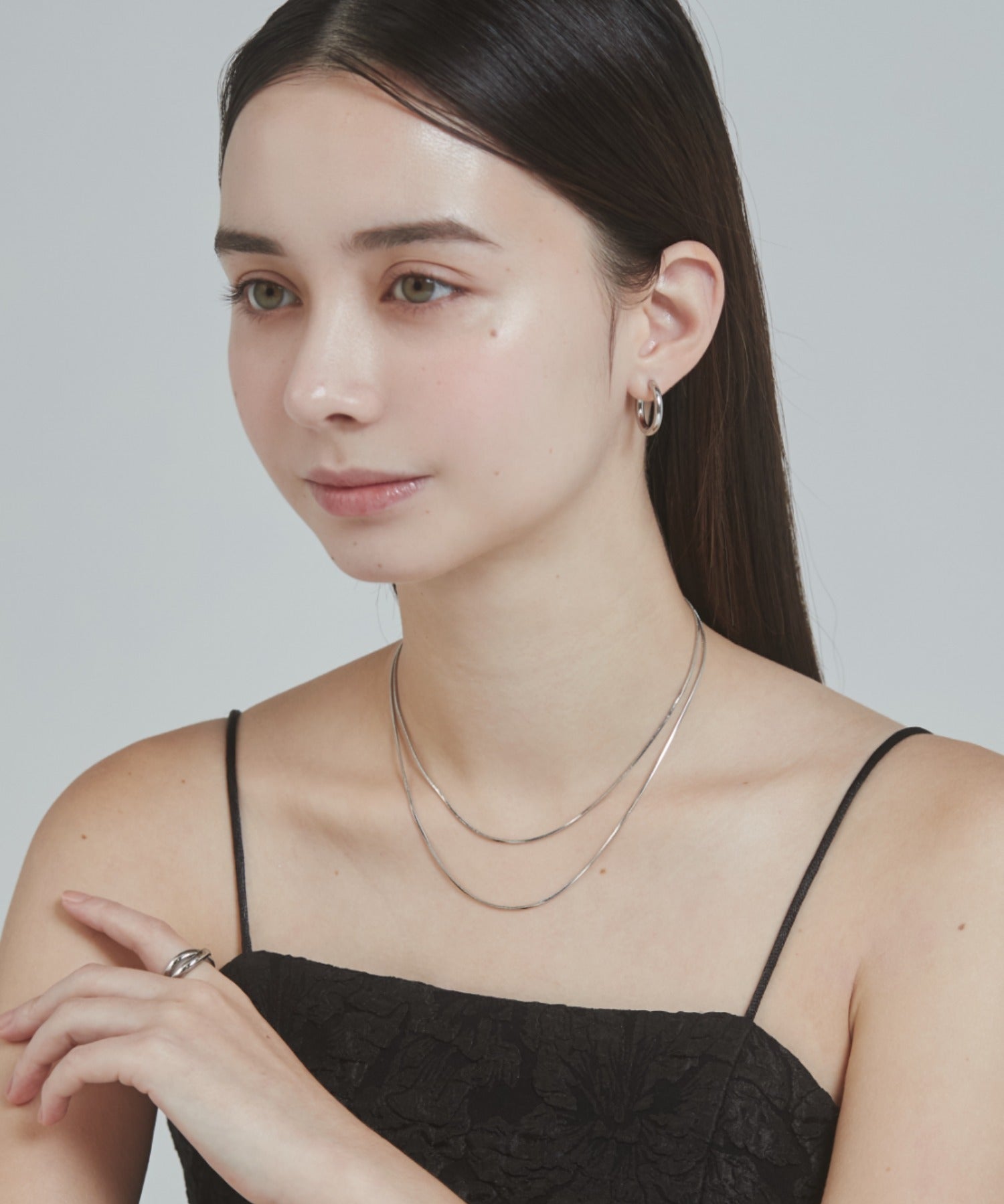 ciite' シーテ ネックレス 【 金属アレルギー対応 】simple double snake necklace / シンプル2連スネークネックレス サージカルステンレス