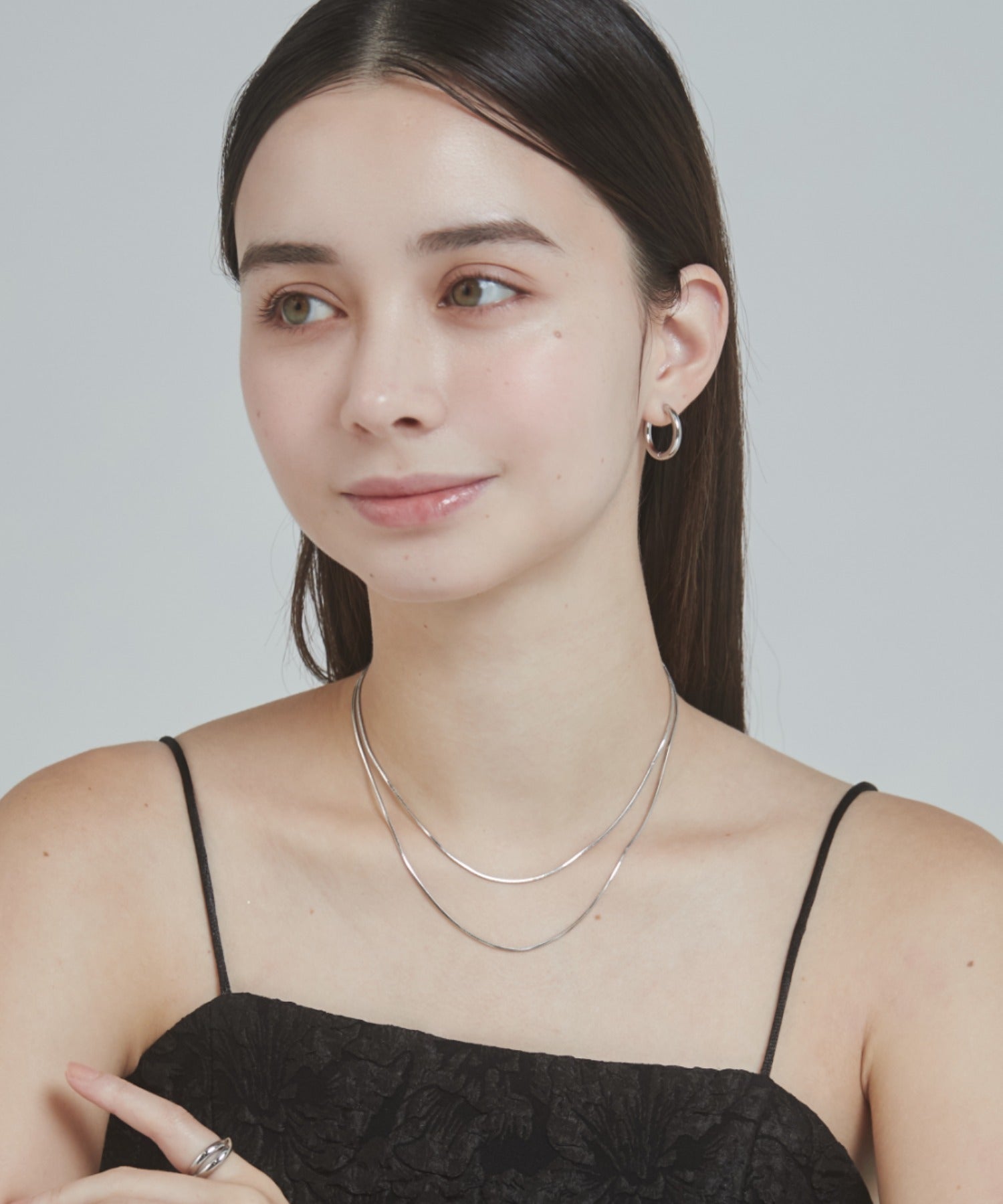 ciite' シーテ ネックレス 【 金属アレルギー対応 】simple double snake necklace / シンプル2連スネークネックレス サージカルステンレス