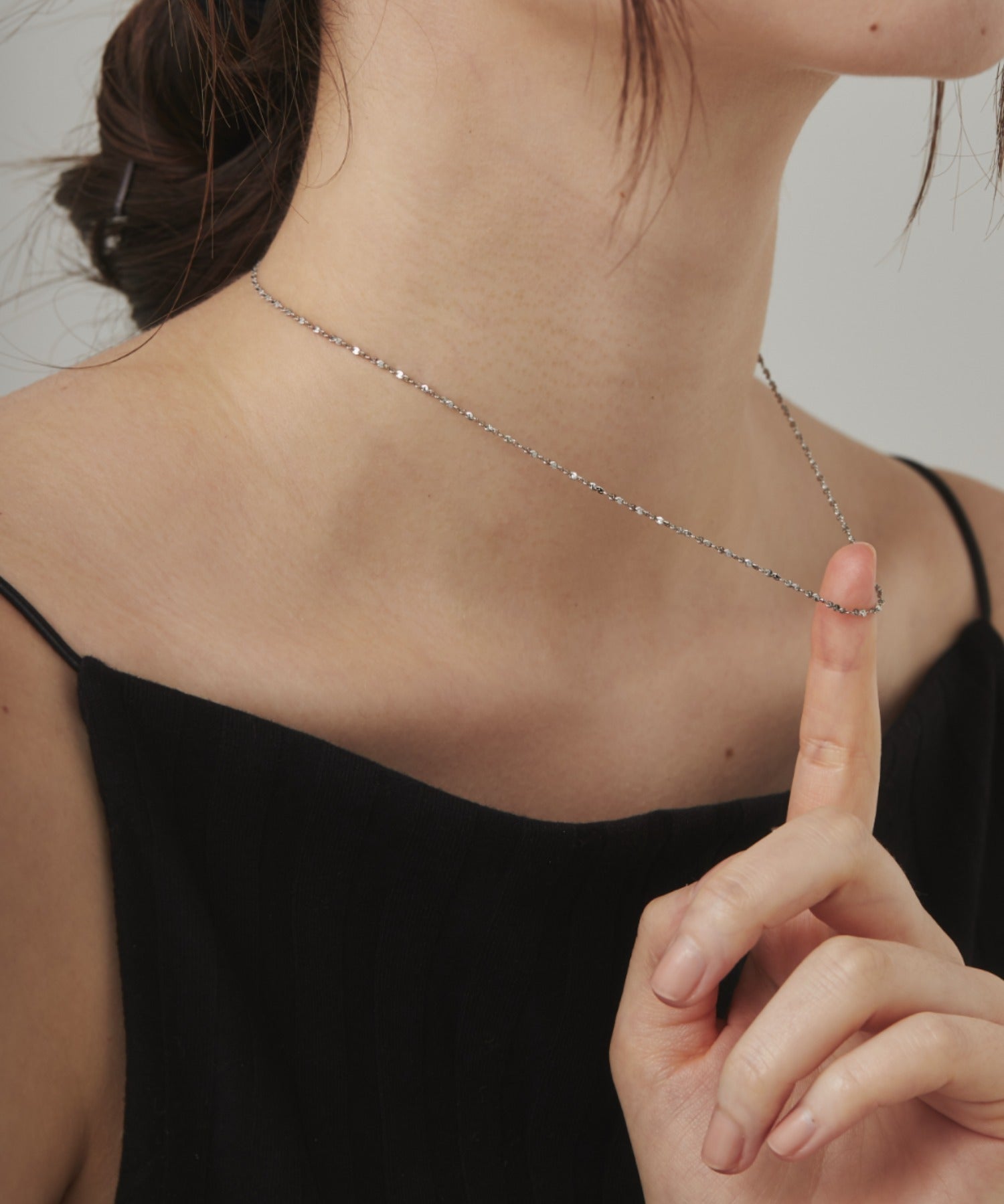 ciite' シーテ ネックレス 【 金属アレルギー対応 】 グリッターチェーンネックレス サージカルステンレス 幅1mm