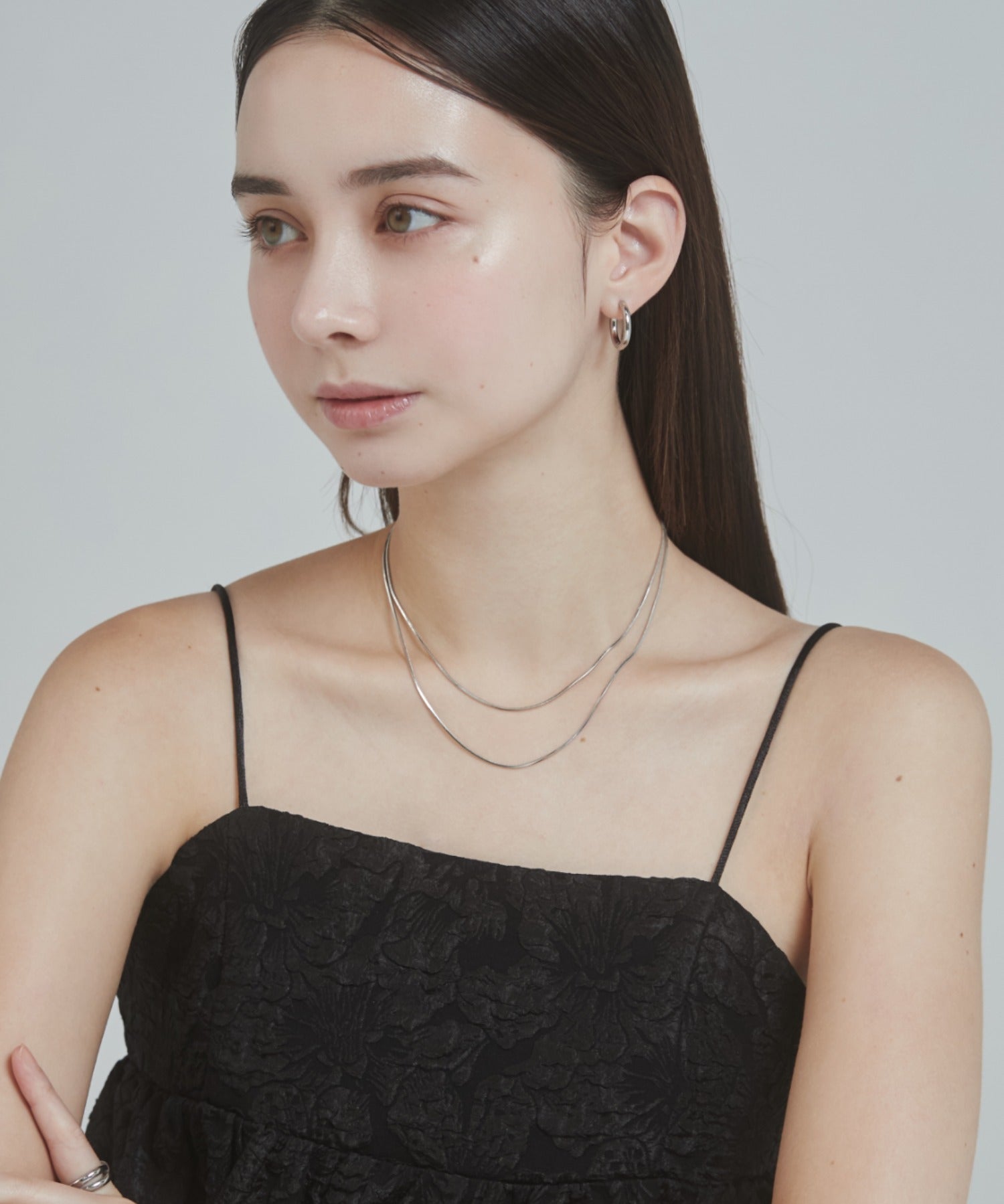 ciite' シーテ ネックレス 【 金属アレルギー対応 】simple double snake necklace / シンプル2連スネークネックレス サージカルステンレス