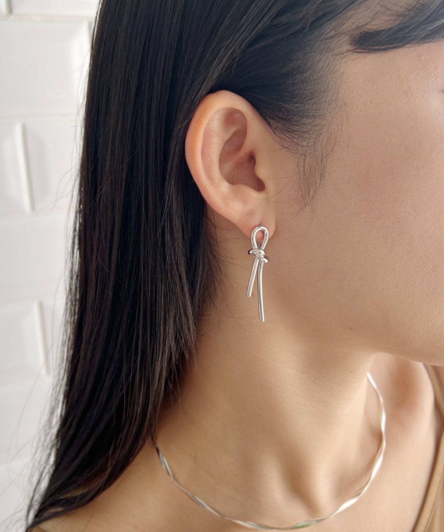ciite' シーテ ネックレス 【 金属アレルギー対応 】結びピアス (両耳用) サージカルステンレス