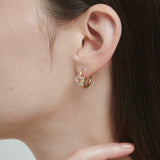 ciite' シーテ ピアス(両耳用) 【 金属アレルギー対応 】 フラワービジュー フープピアス サージカルステンレス (両耳用) オレンジ FREE