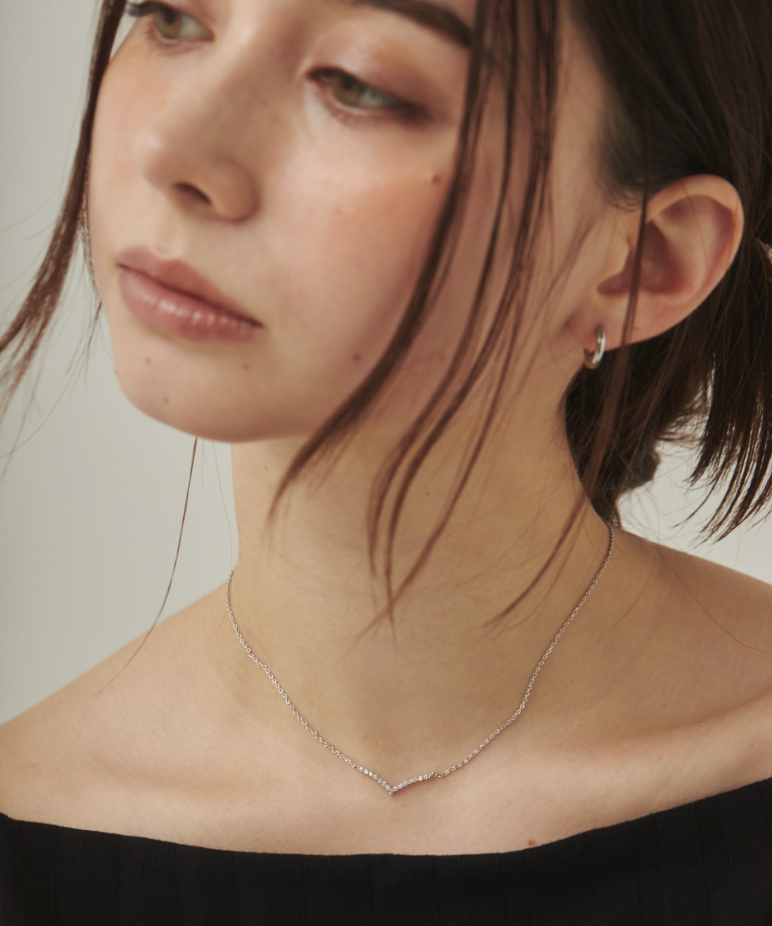 ciite' シーテ ネックレス シンプルビジューネックレス
