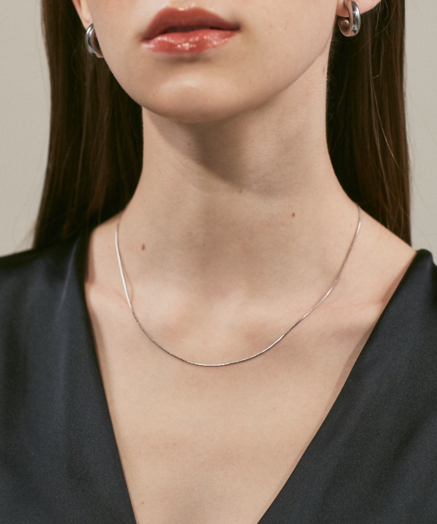 ciite' シーテ ネックレス 【 金属アレルギー対応 】simple snake necklace / シンプルスネークネックレス 1mm サージカルステンレス
