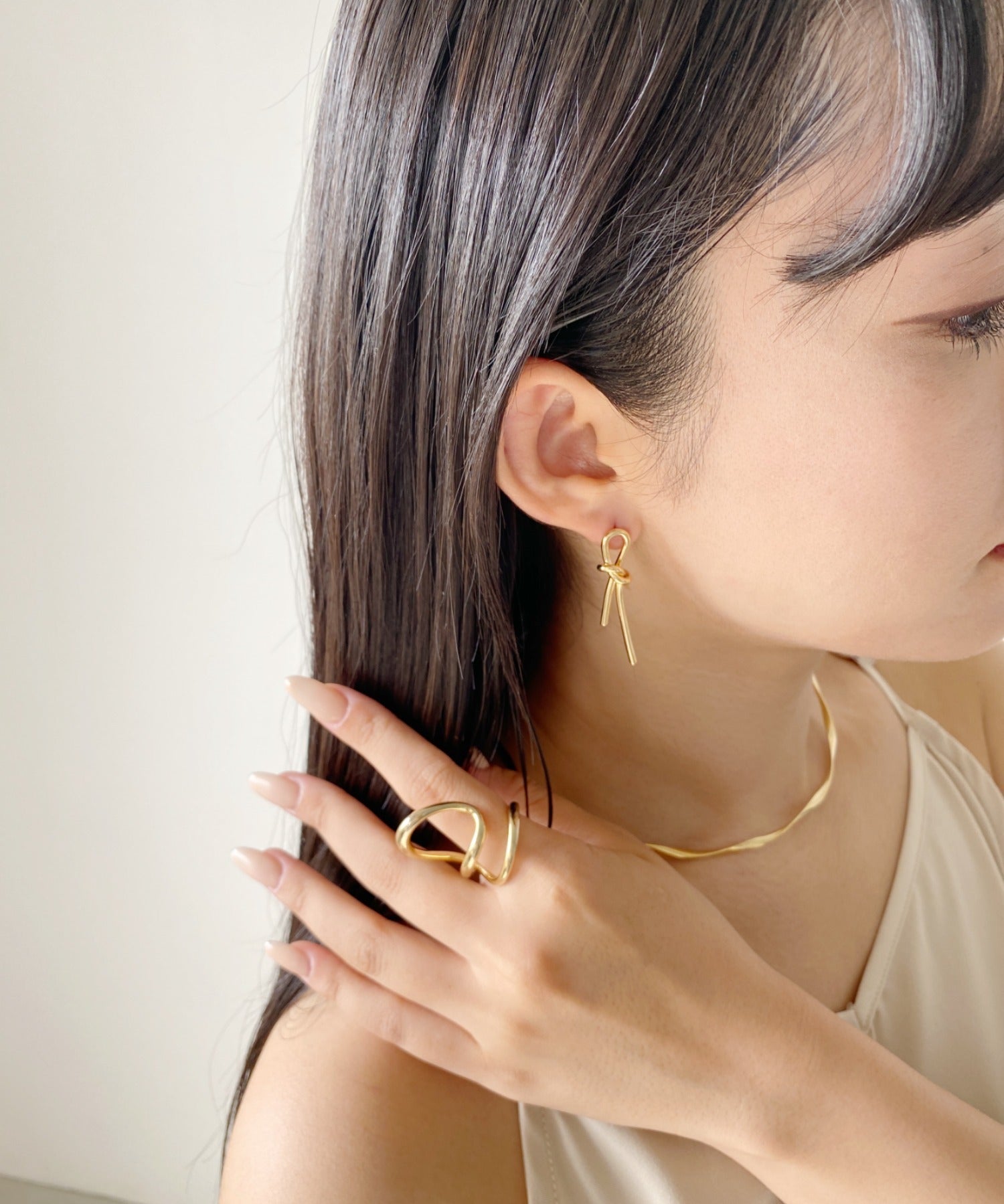 ciite' シーテ ネックレス 【 金属アレルギー対応 】結びピアス (両耳用) サージカルステンレス
