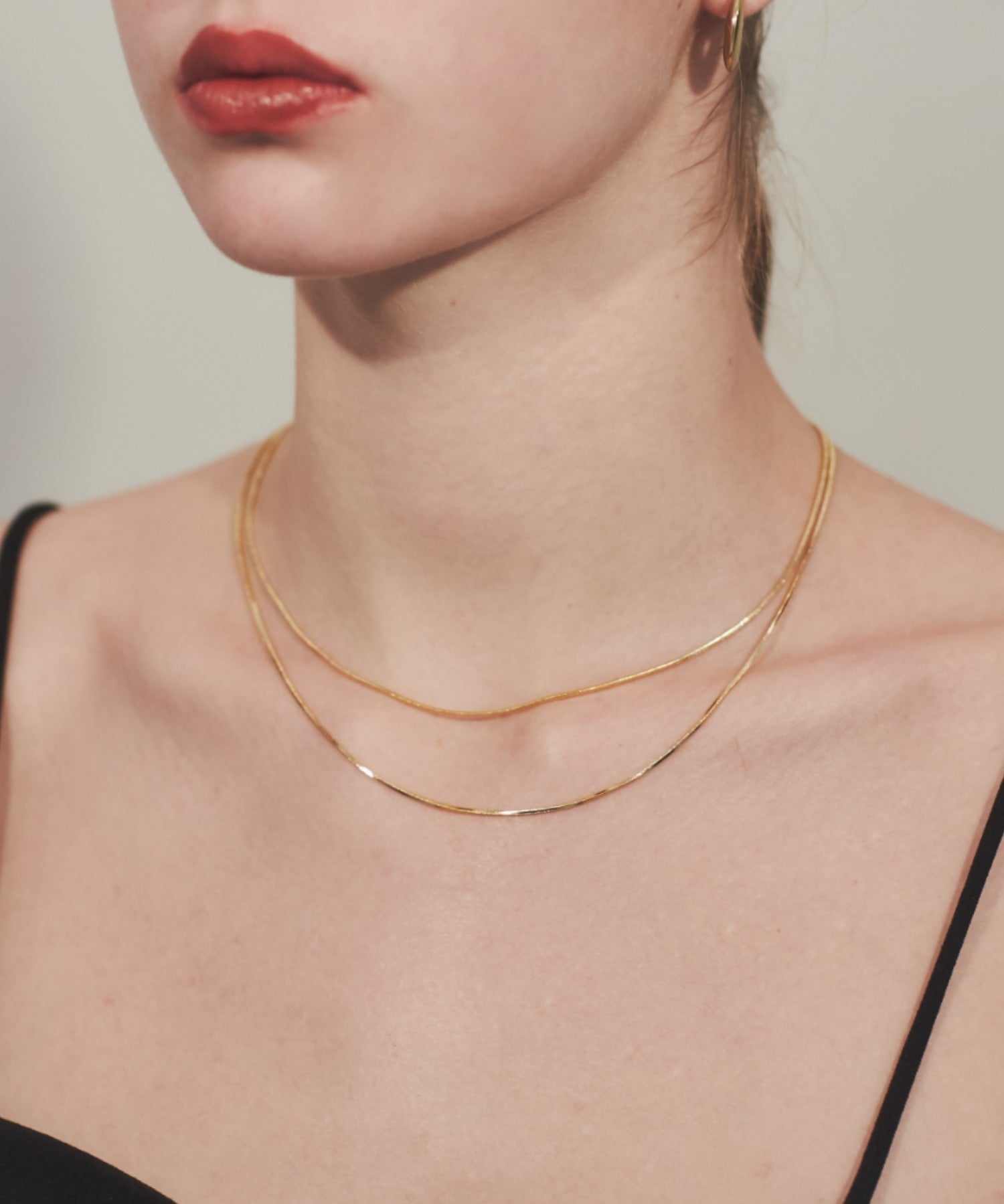 ciite' シーテ ネックレス 【 金属アレルギー対応 】simple double snake necklace / シンプル2連スネークネックレス サージカルステンレス