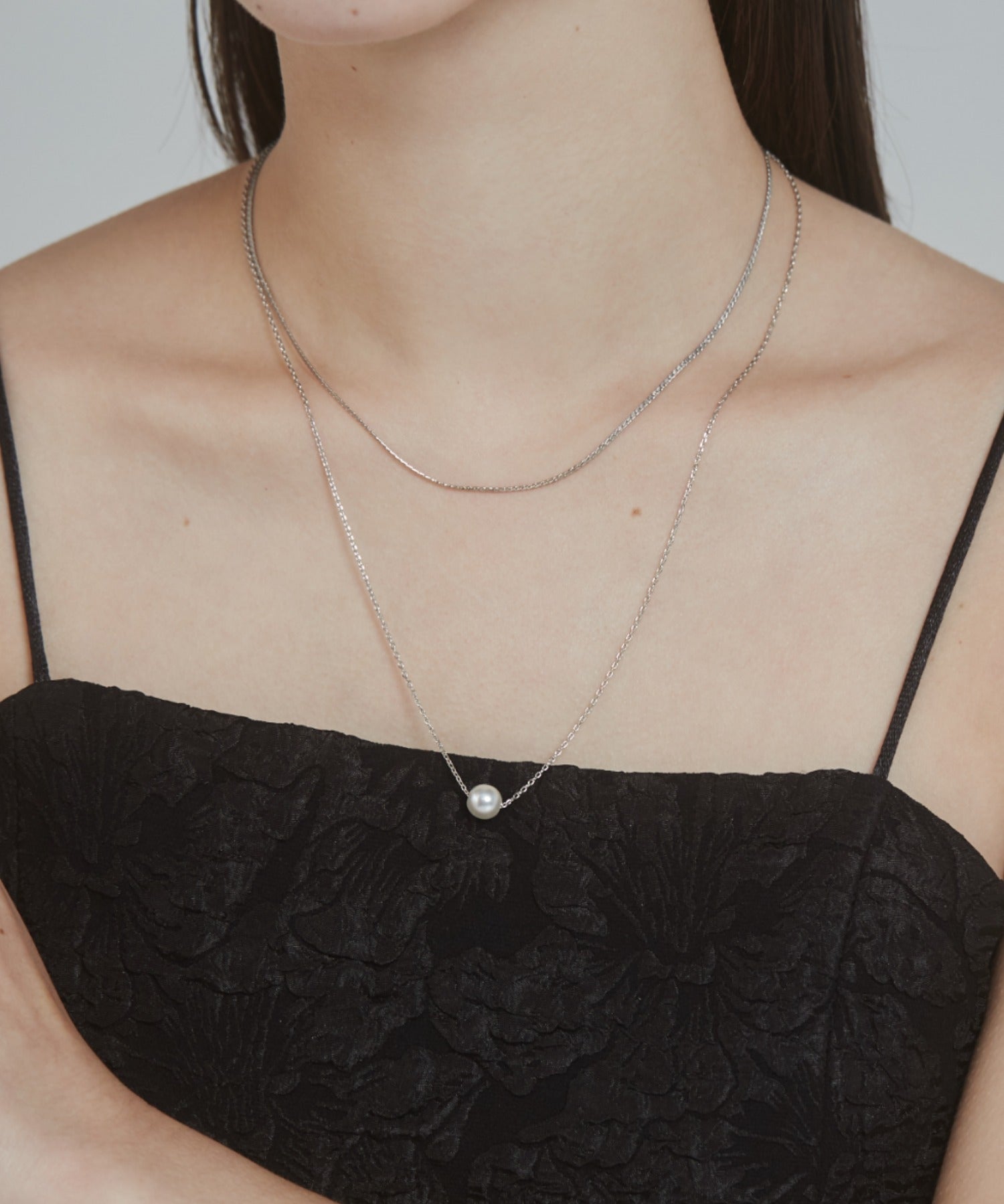 ciite' シーテ ネックレス シンプルナローネックレス & パールネックレス2個セット