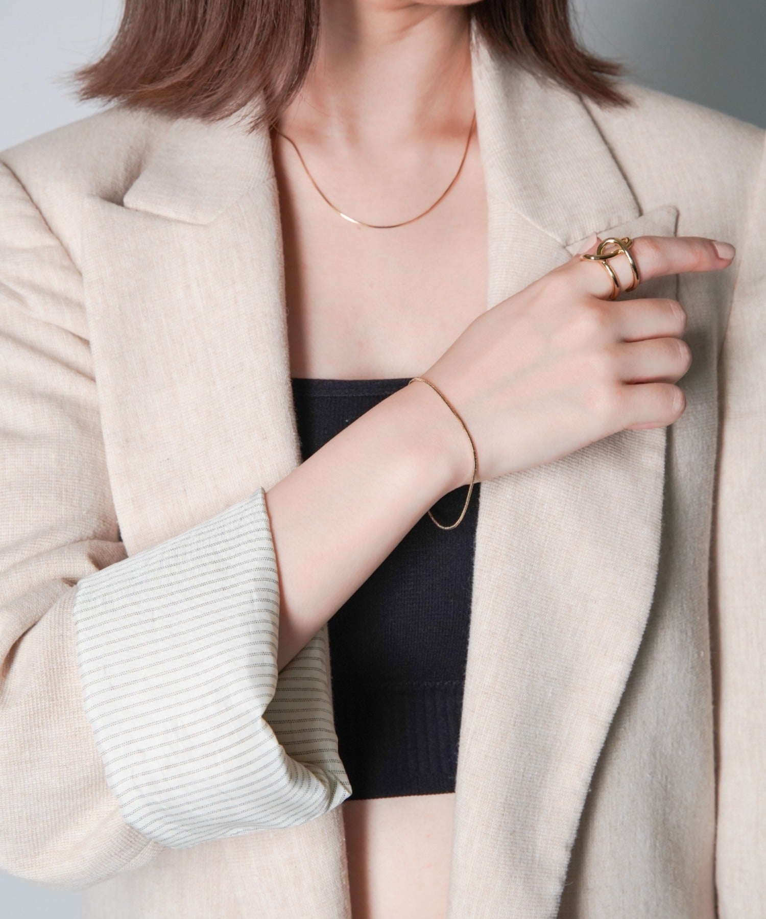 ciite' シーテ ネックレス 【 金属アレルギー対応 】simple snake bracelet / シンプルスネークチェーンブレスレット サージカルステンレス