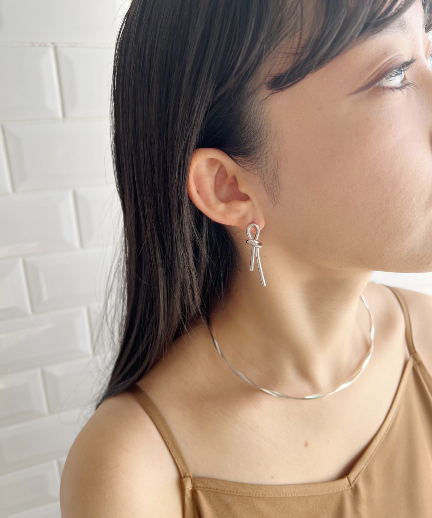 ciite' シーテ ネックレス 【 金属アレルギー対応 】結びピアス (両耳用) サージカルステンレス