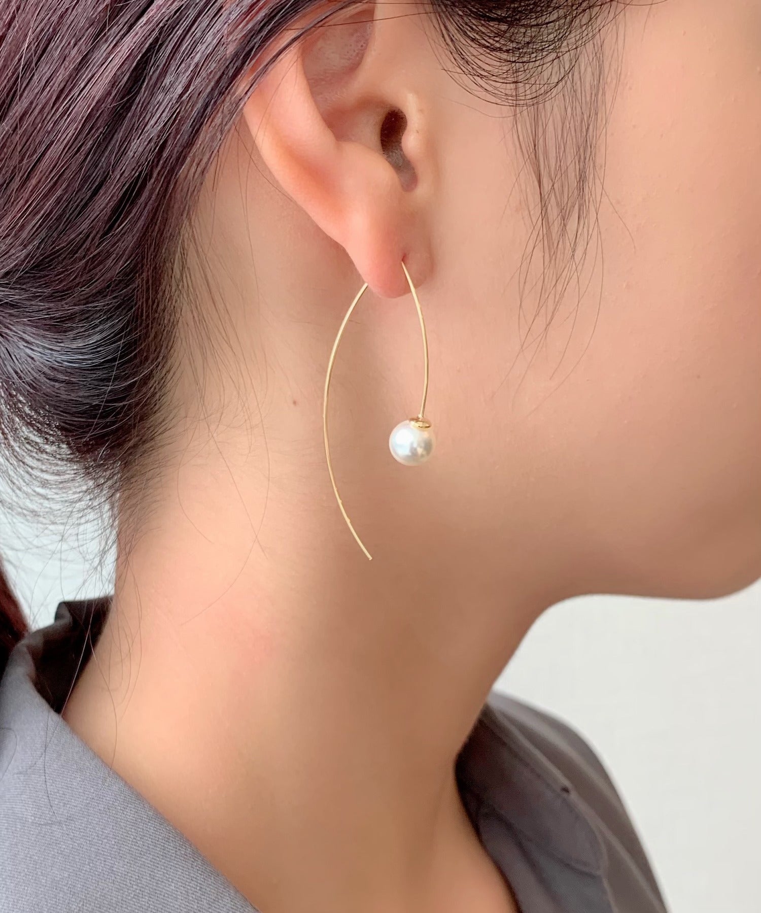 ciite' シーテ ネックレス 【 金属アレルギー対応 】パールフックピアス (両耳用) サージカルステンレス