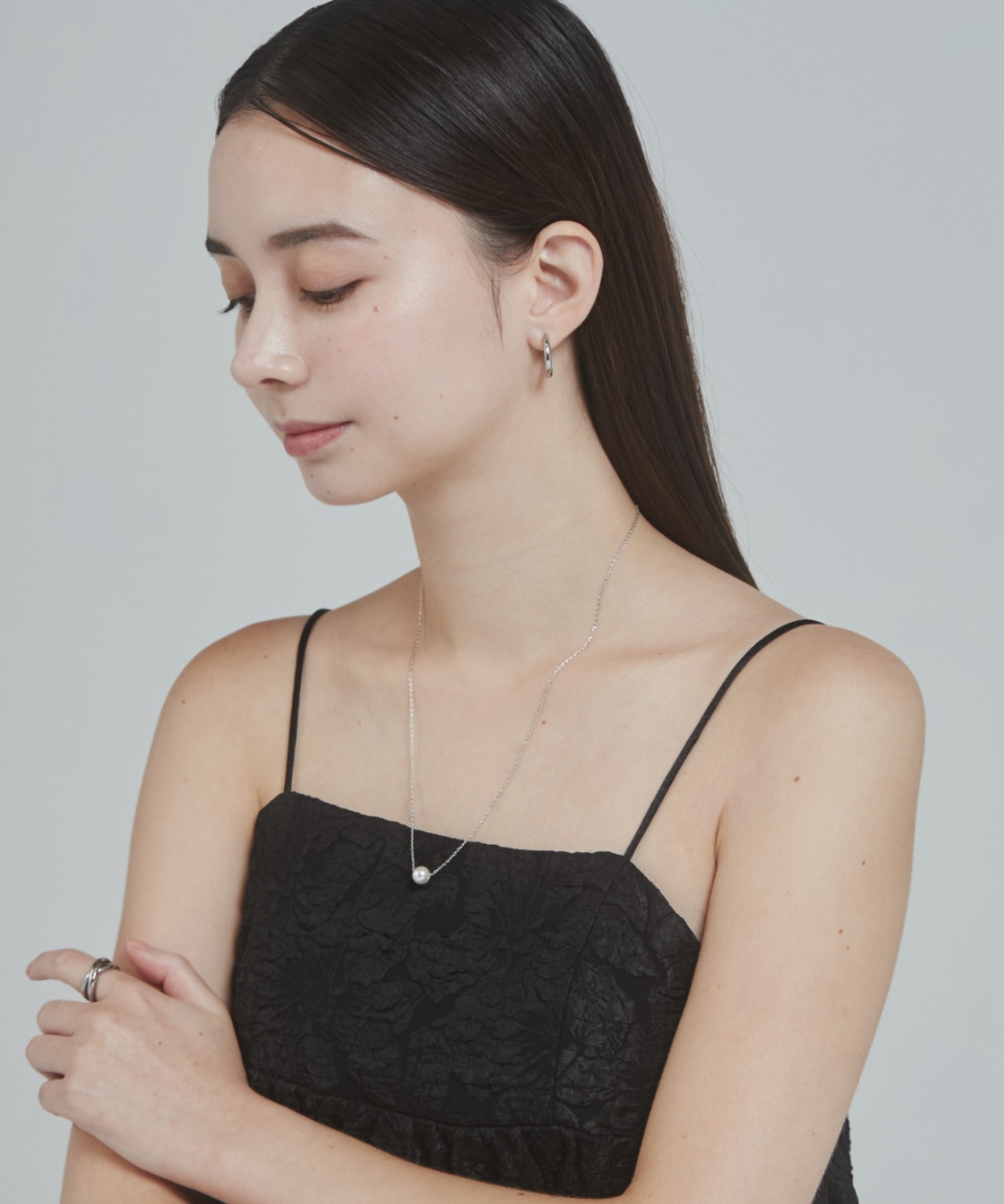 ciite' シーテ ネックレス シンプルナローネックレス & パールネックレス2個セット