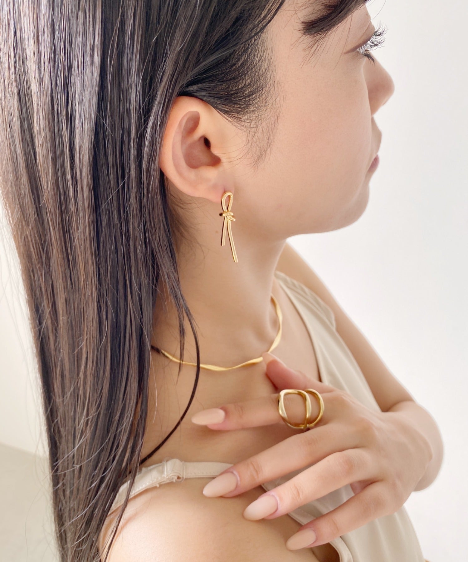 ciite' シーテ ネックレス 【 金属アレルギー対応 】結びピアス (両耳用) サージカルステンレス