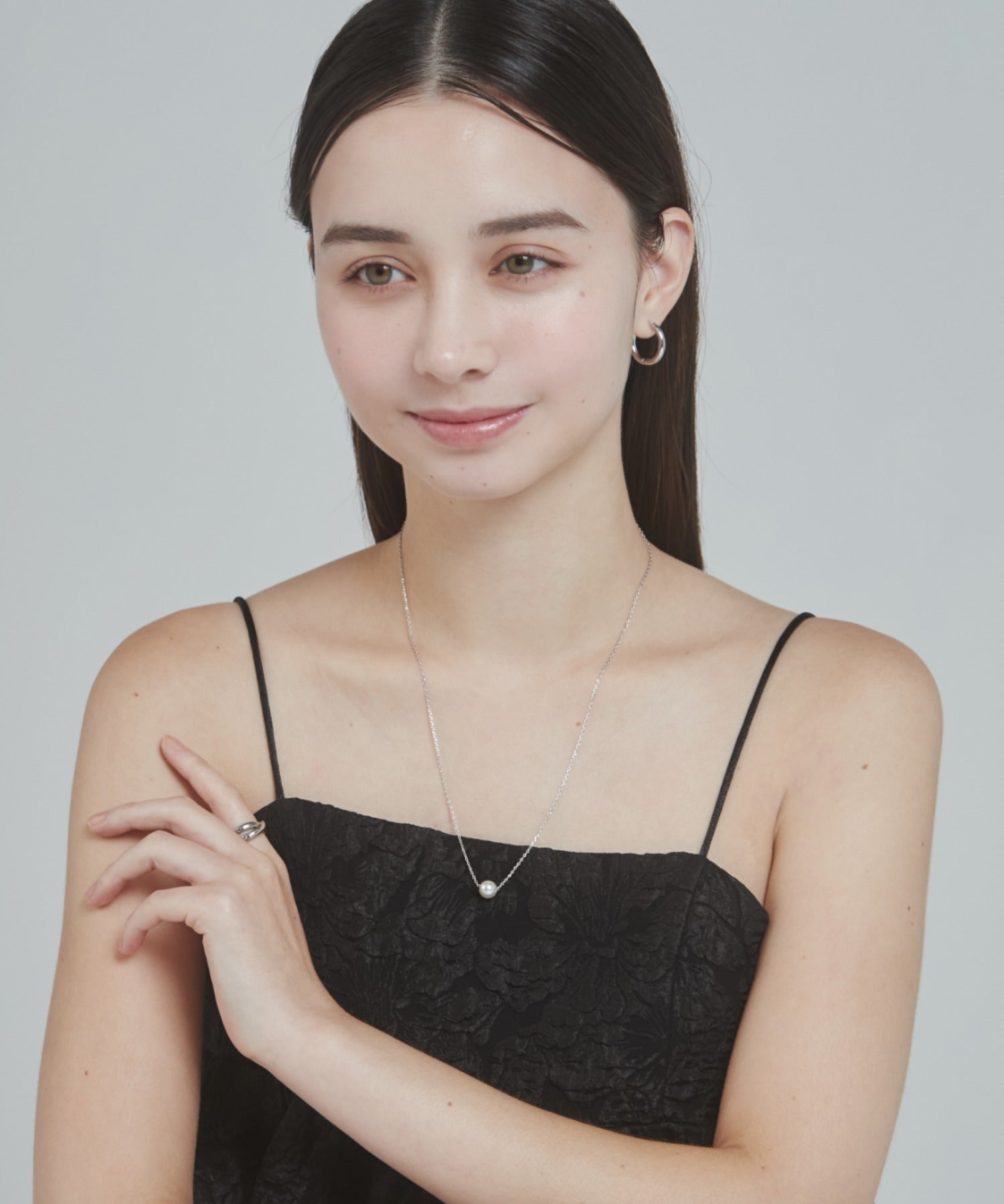 ciite' シーテ ネックレス シンプルナローネックレス & パールネックレス2個セット