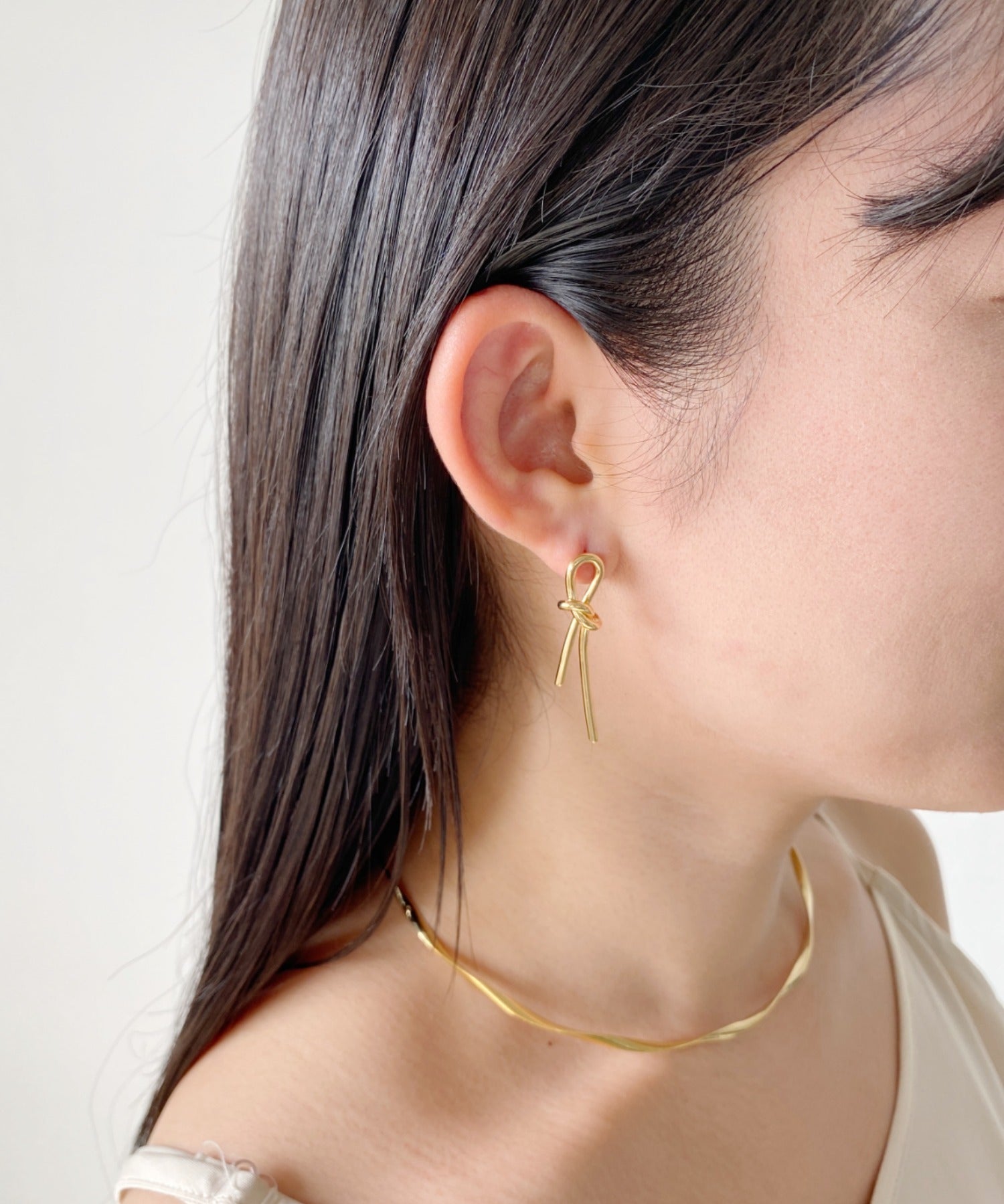 ciite' シーテ ネックレス 【 金属アレルギー対応 】結びピアス (両耳用) サージカルステンレス