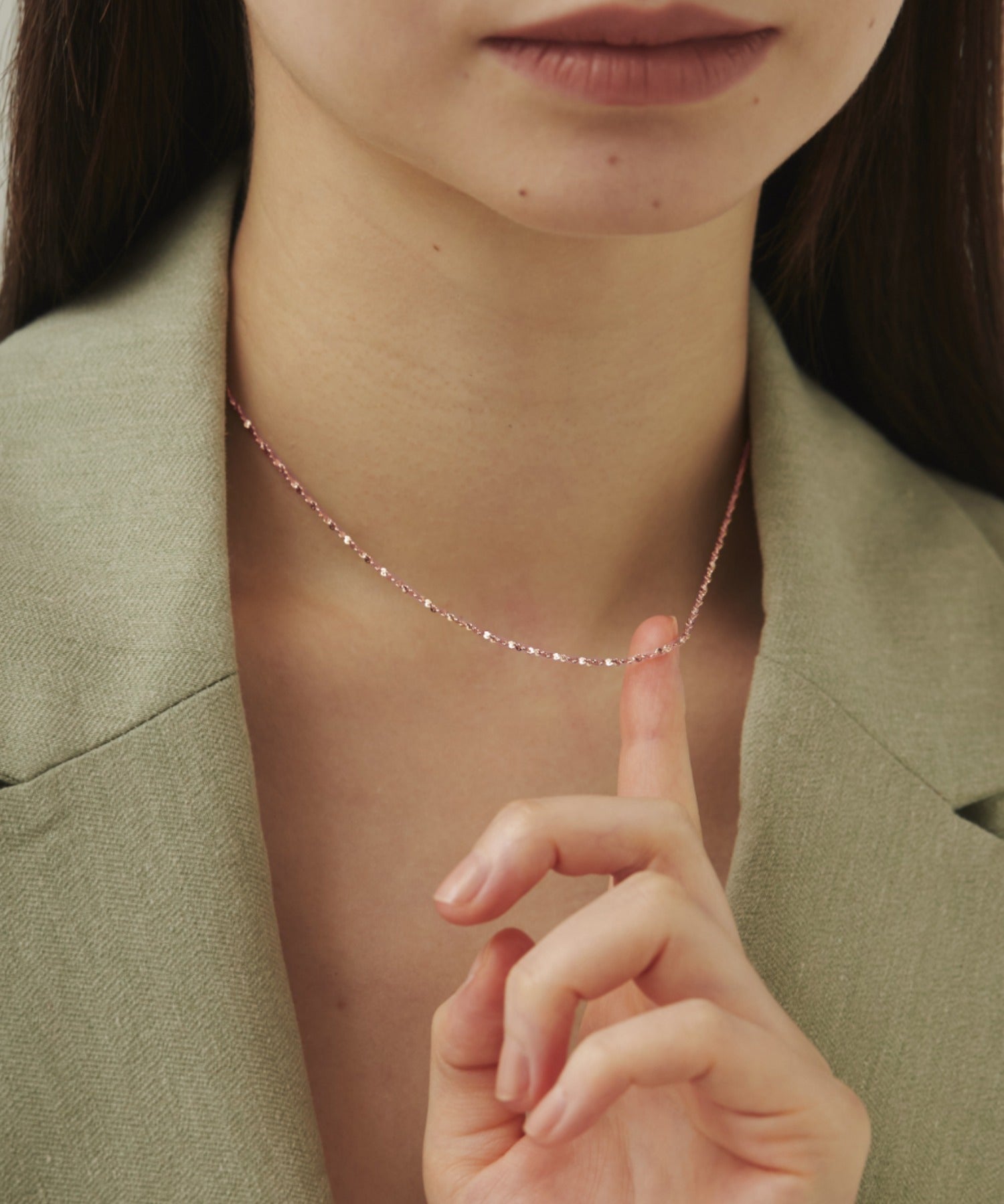 ciite' シーテ ネックレス 【 金属アレルギー対応 】 グリッターチェーンネックレス サージカルステンレス 幅1mm