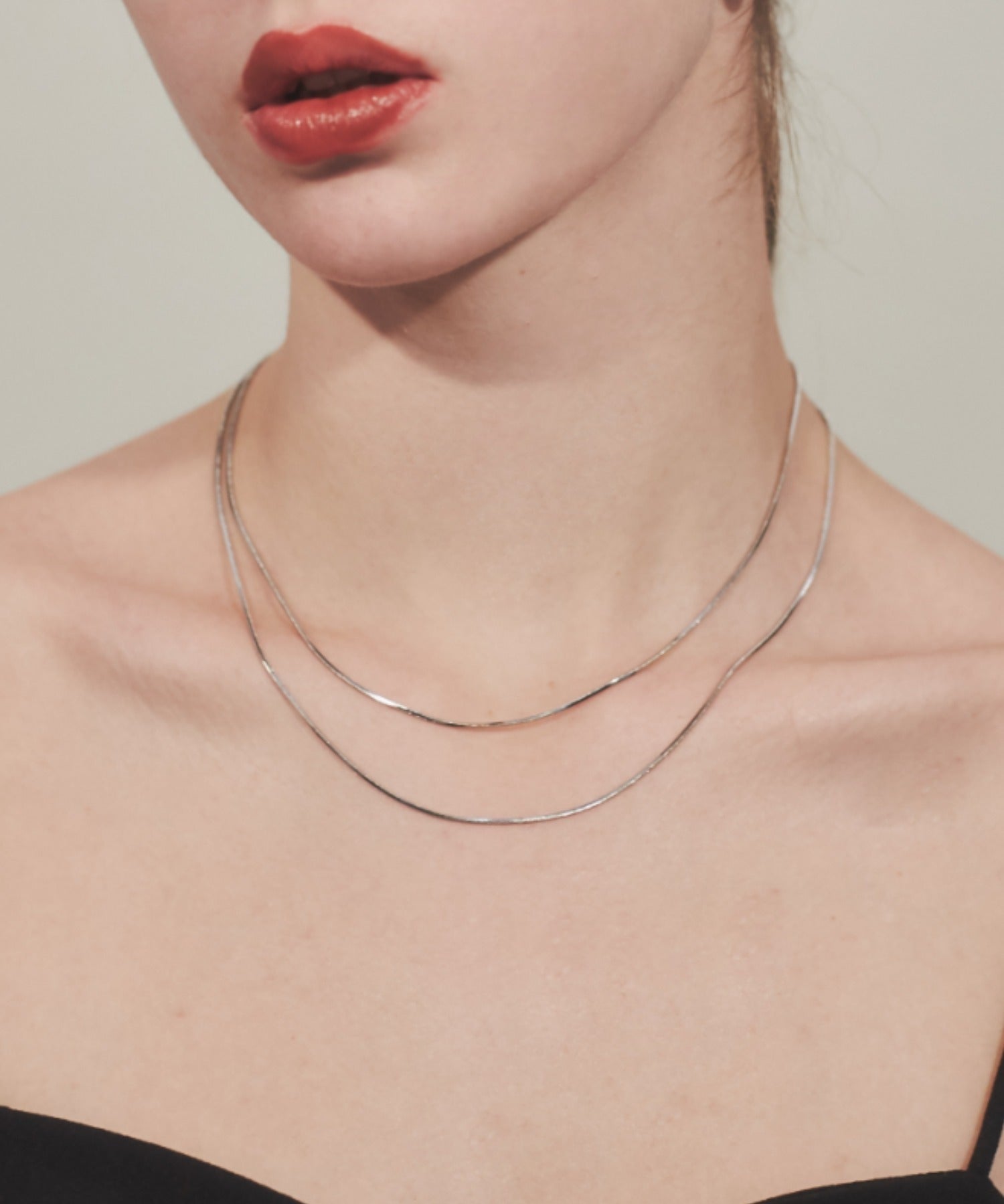 ciite' シーテ ネックレス 【 金属アレルギー対応 】simple double snake necklace / シンプル2連スネークネックレス サージカルステンレス
