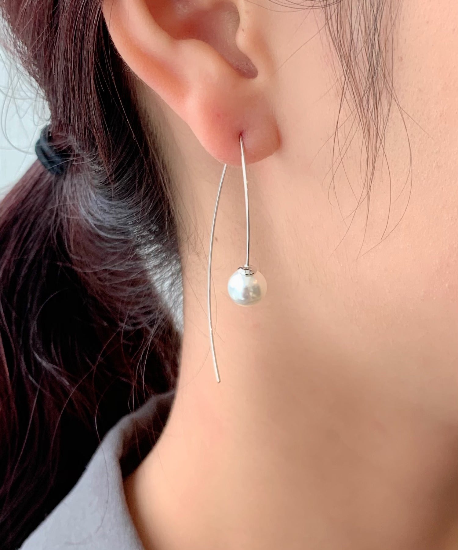 ciite' シーテ ネックレス 【 金属アレルギー対応 】パールフックピアス (両耳用) サージカルステンレス