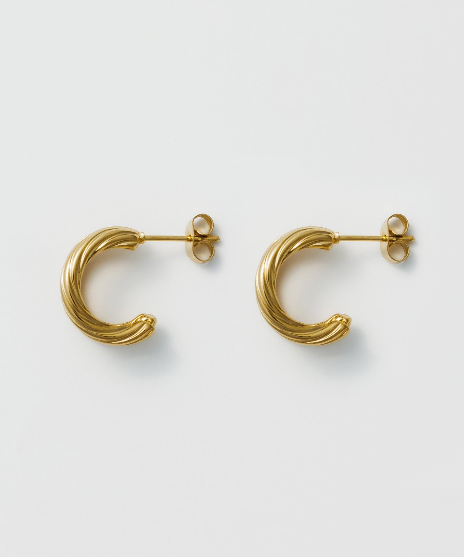 ciite' シーテ ピアス(両耳用) 【 金属アレルギー対応 】 ダブルライン ツイストフープピアス サージカルステンレス (両耳用)