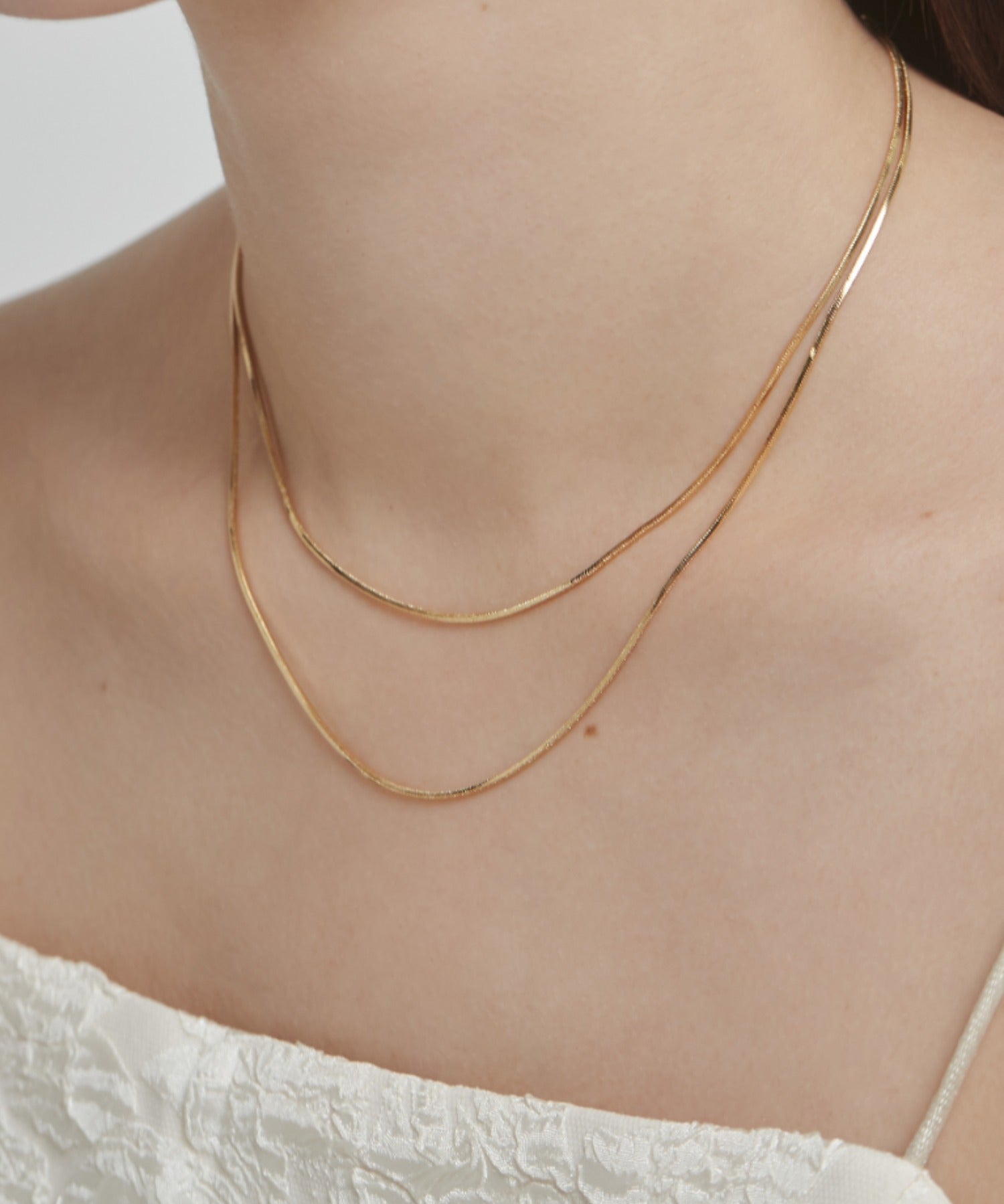 ciite' シーテ ネックレス 【 金属アレルギー対応 】simple double snake necklace / シンプル2連スネークネックレス サージカルステンレス