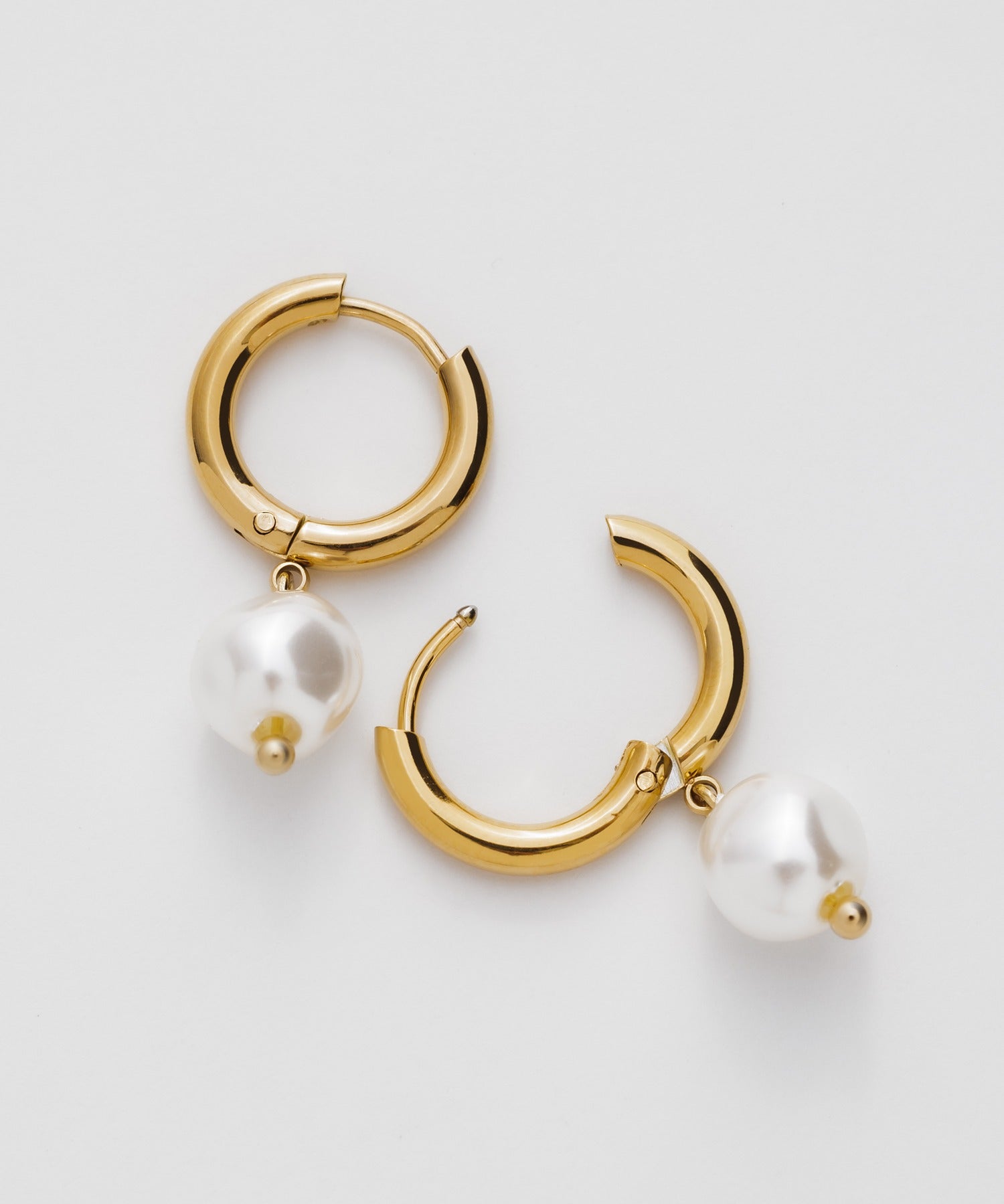 ciite' シーテ ピアス(両耳用) 【 金属アレルギー対応 】 淡水パールフープピアス サージカルステンレス (両耳用)