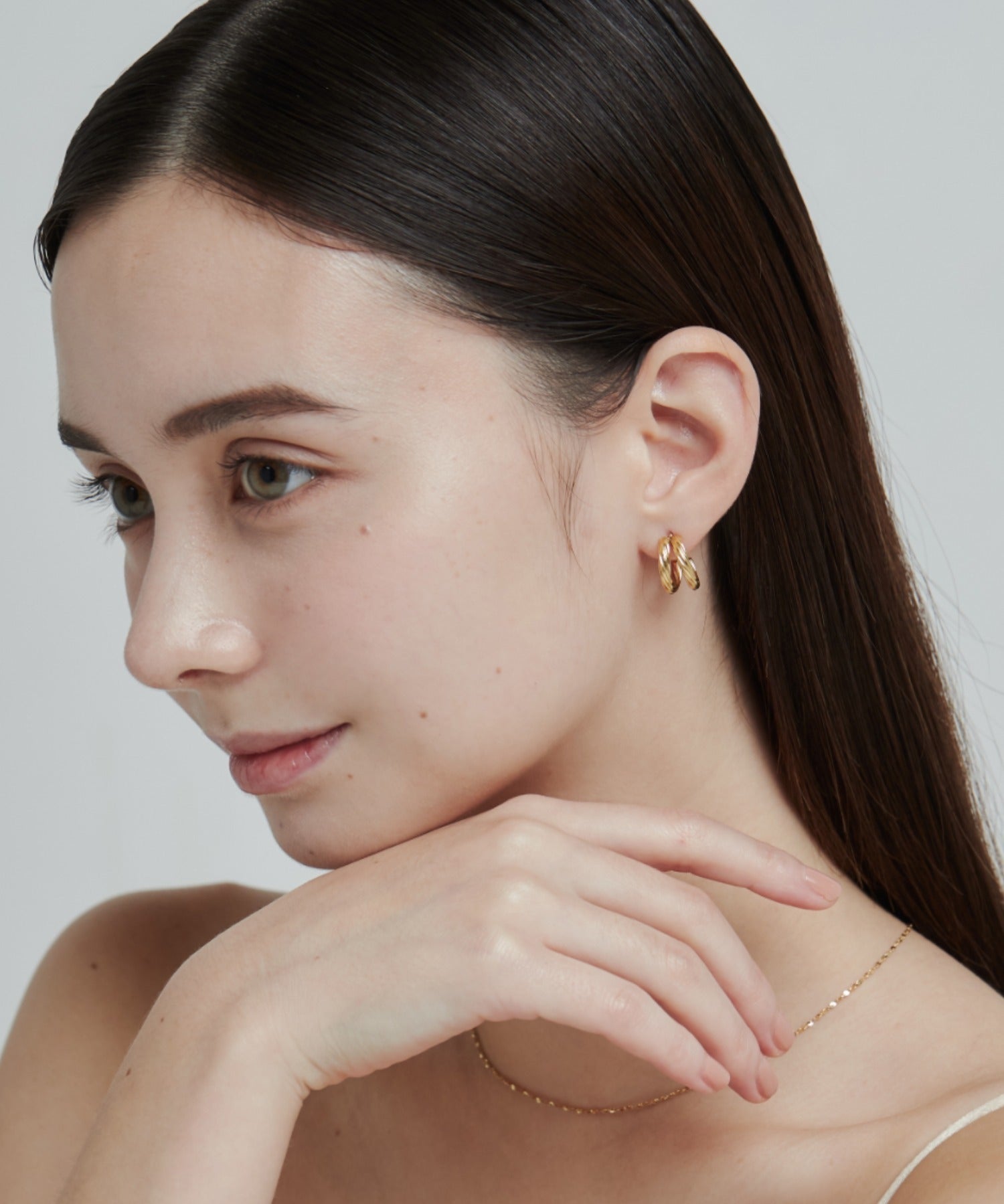 ciite' シーテ ピアス(両耳用) 【 金属アレルギー対応 】 ダブルライン ツイストフープピアス サージカルステンレス (両耳用)