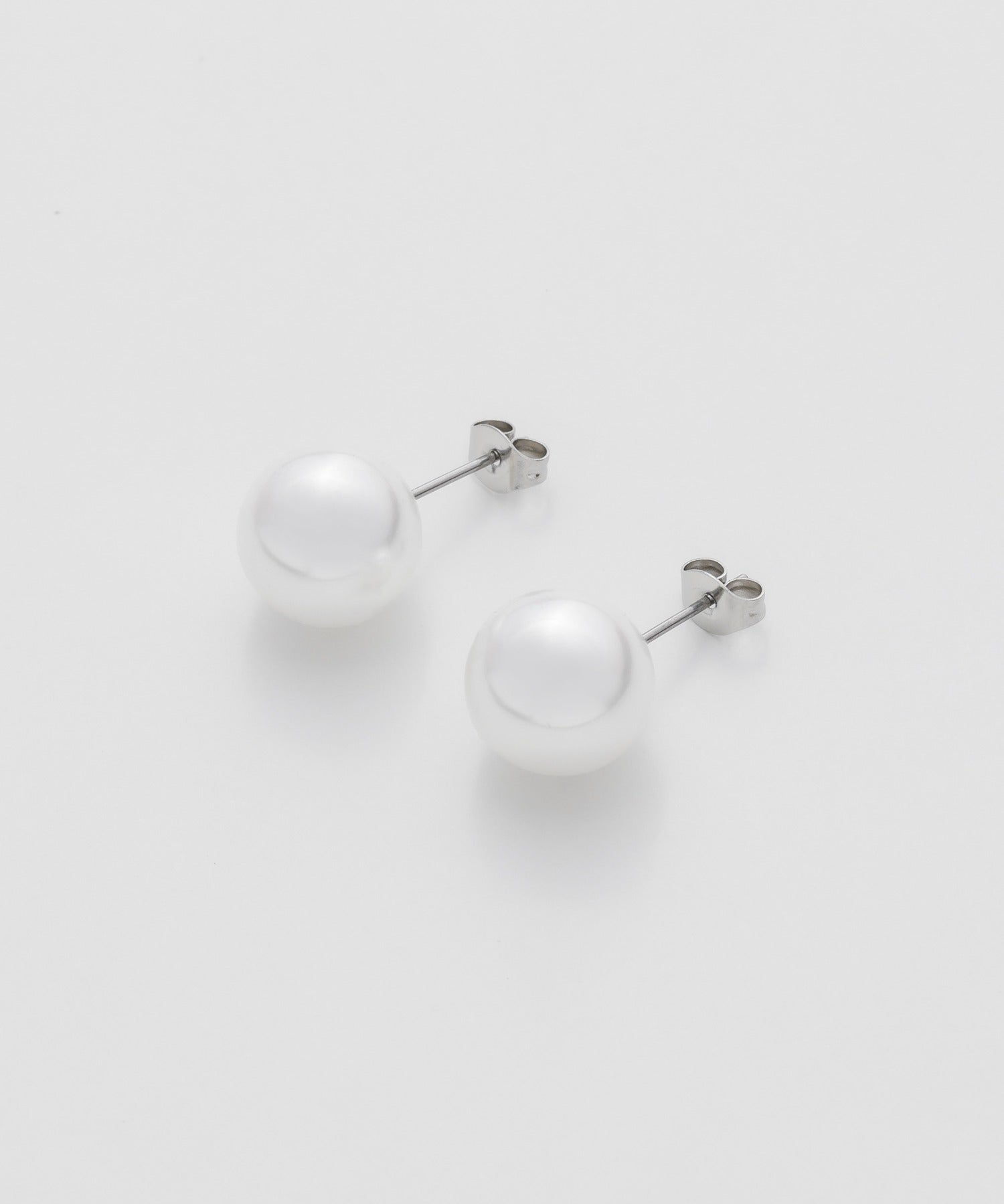 ciite' シーテ ピアス(両耳用) 【 金属アレルギー対応 】 シンプルパールピアス サージカルステンレス 8mm 10mm 12mm (両耳用)