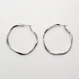 ciite' シーテ ピアス(両耳用) 【 金属アレルギー対応 】大ぶり ねじれフープピアス (両耳用) サージカルステンレス