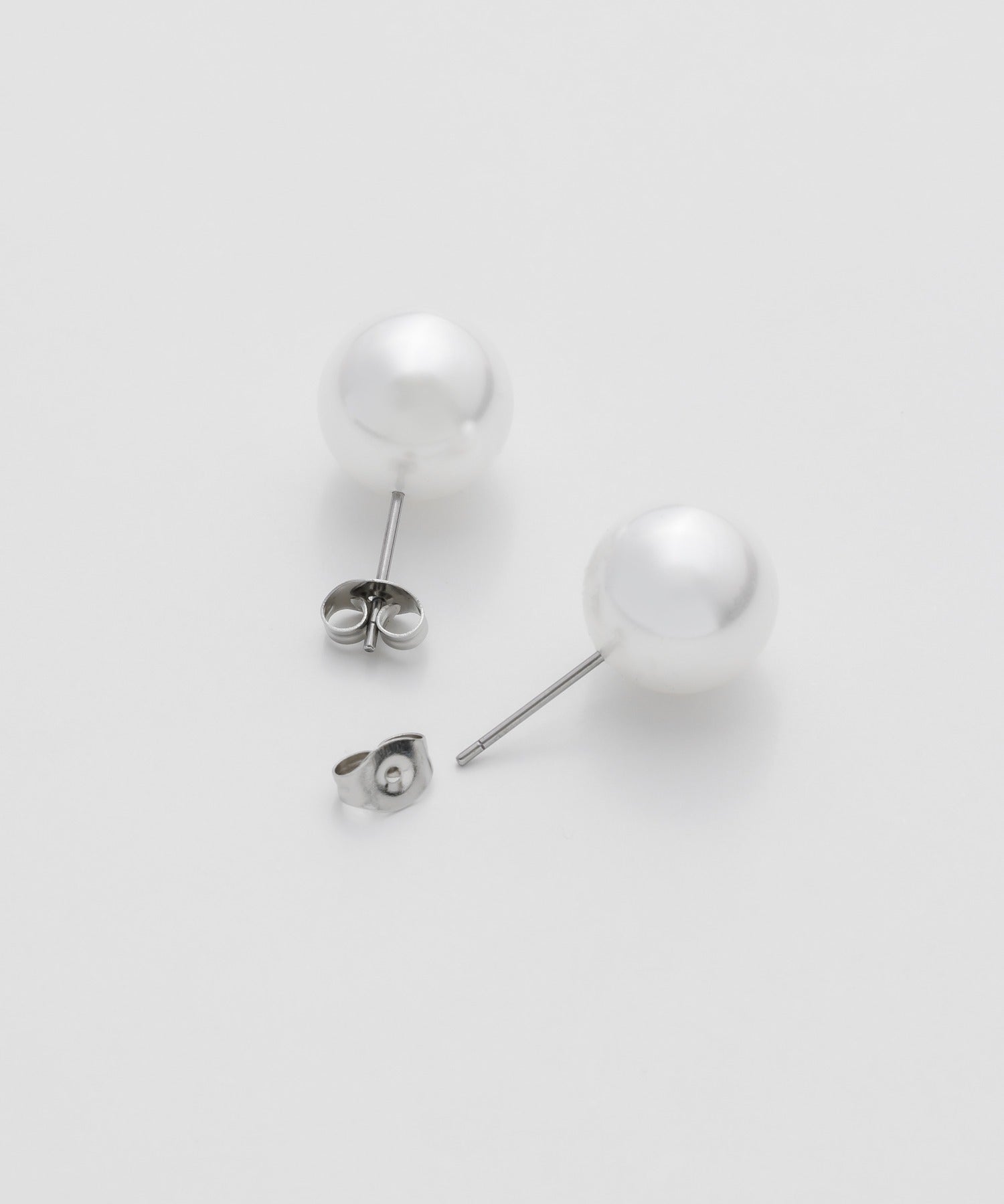 ciite' シーテ ピアス(両耳用) 【 金属アレルギー対応 】 シンプルパールピアス サージカルステンレス 8mm 10mm 12mm (両耳用)