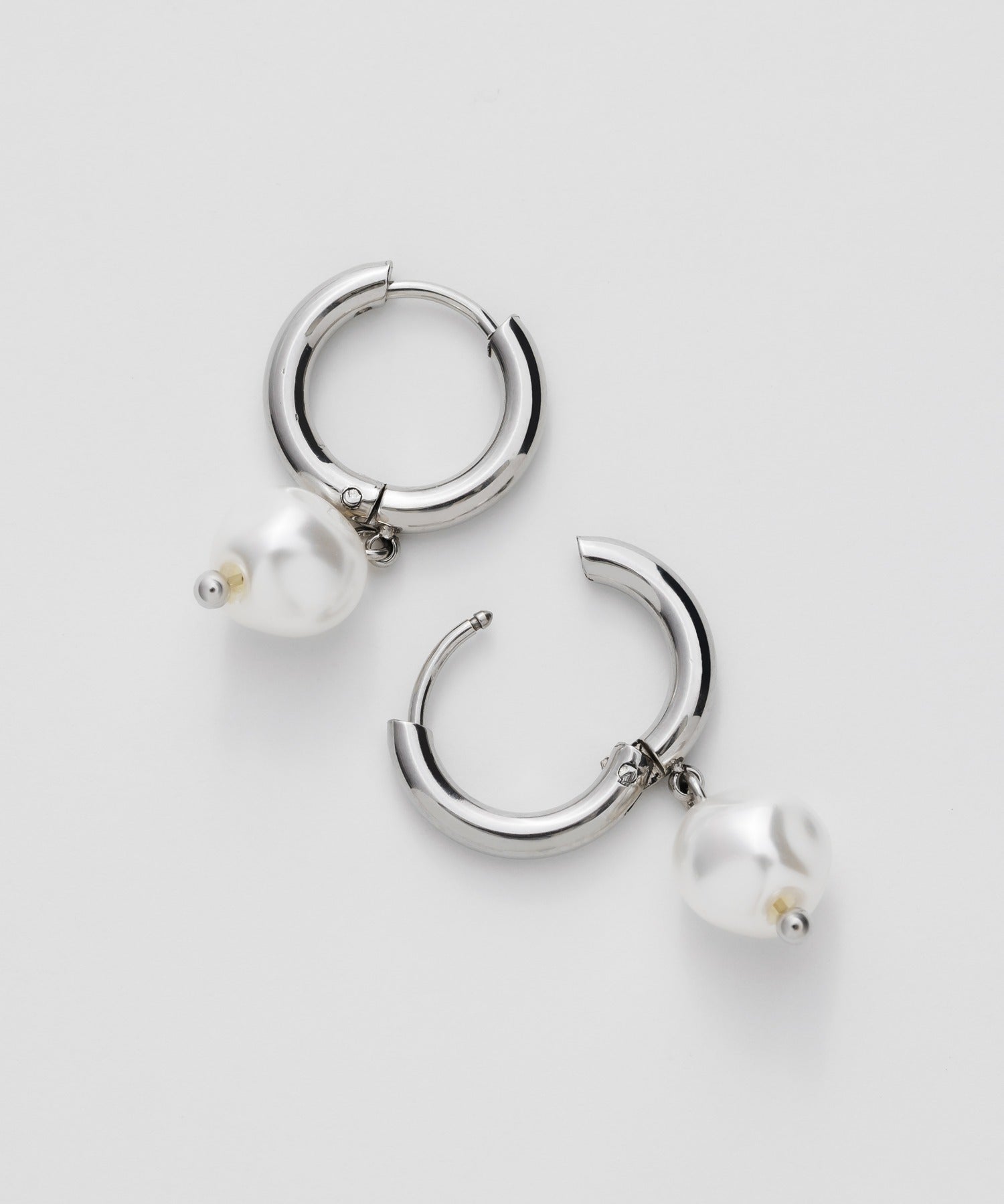 ciite' シーテ ピアス(両耳用) 【 金属アレルギー対応 】 淡水パールフープピアス サージカルステンレス (両耳用)