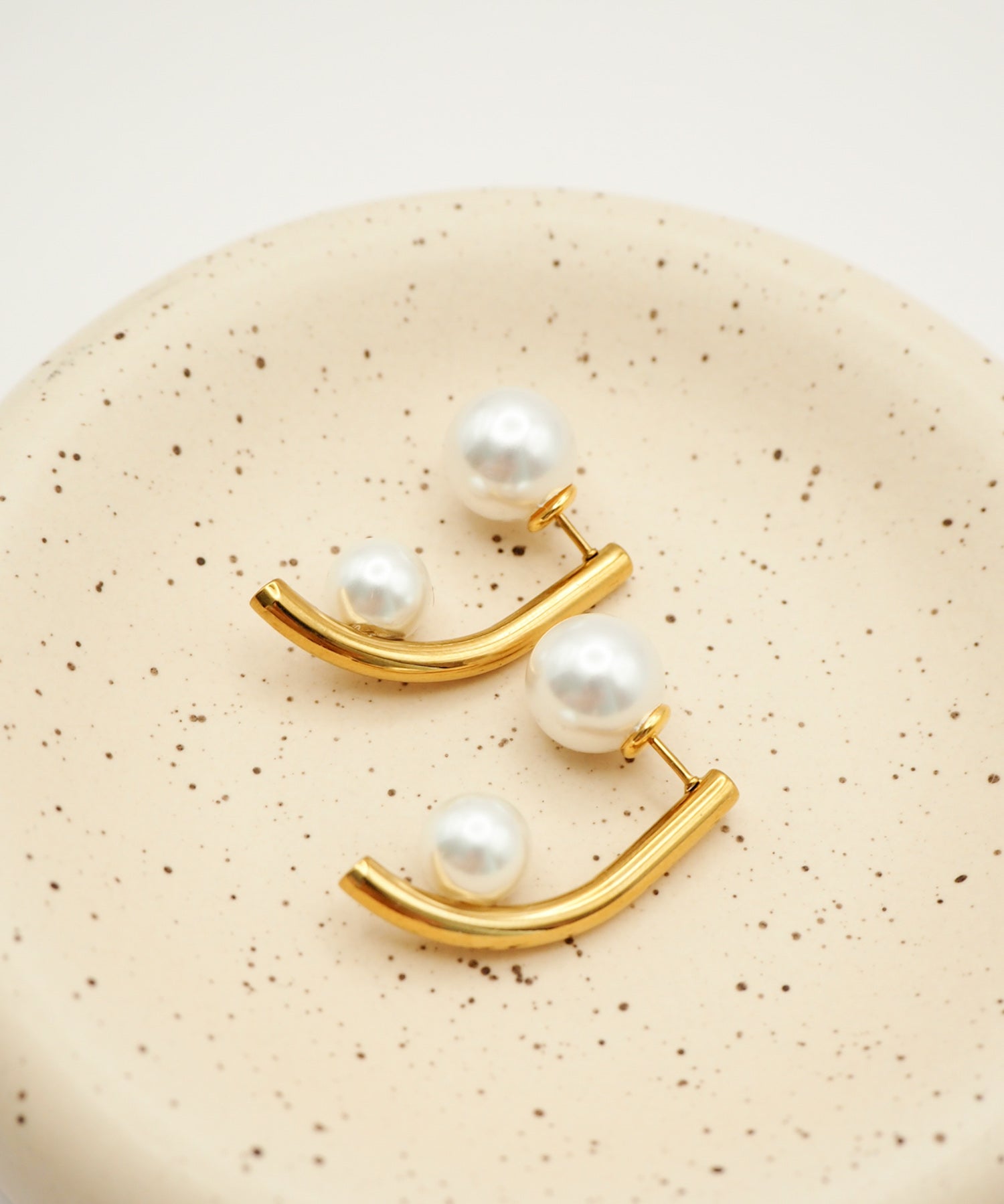 ciite' シーテ ピアス(両耳用) 【 金属アレルギー対応 】パールキャッチ デザインピアス サージカルステンレス
