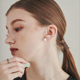 ciite' シーテ ピアス(両耳用) 【 金属アレルギー対応 】 シンプルパールピアス サージカルステンレス 8mm 10mm 12mm (両耳用)