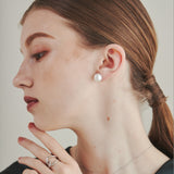 ciite' シーテ ピアス(両耳用) 【 金属アレルギー対応 】 シンプルパールピアス サージカルステンレス 8mm 10mm 12mm (両耳用)
