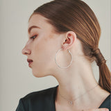ciite' シーテ ピアス(両耳用) 【 金属アレルギー対応 】 シンプルフープピアス サージカルステンレス (両耳用) シルバー L