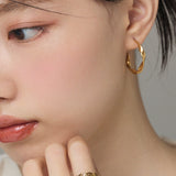 ciite' シーテ ピアス(両耳用) 【 金属アレルギー対応 】 ツイストフープピアス サージカルステンレス (両耳用) ゴールド FREE