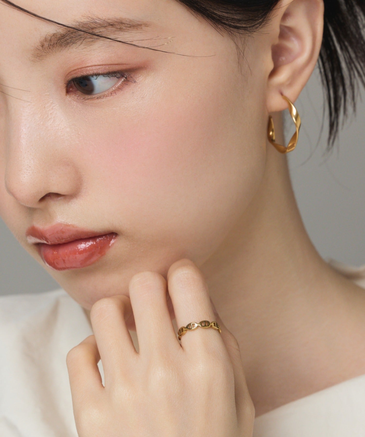 ciite' シーテ ピアス(両耳用) 【 金属アレルギー対応 】 ツイストフープピアス サージカルステンレス (両耳用)