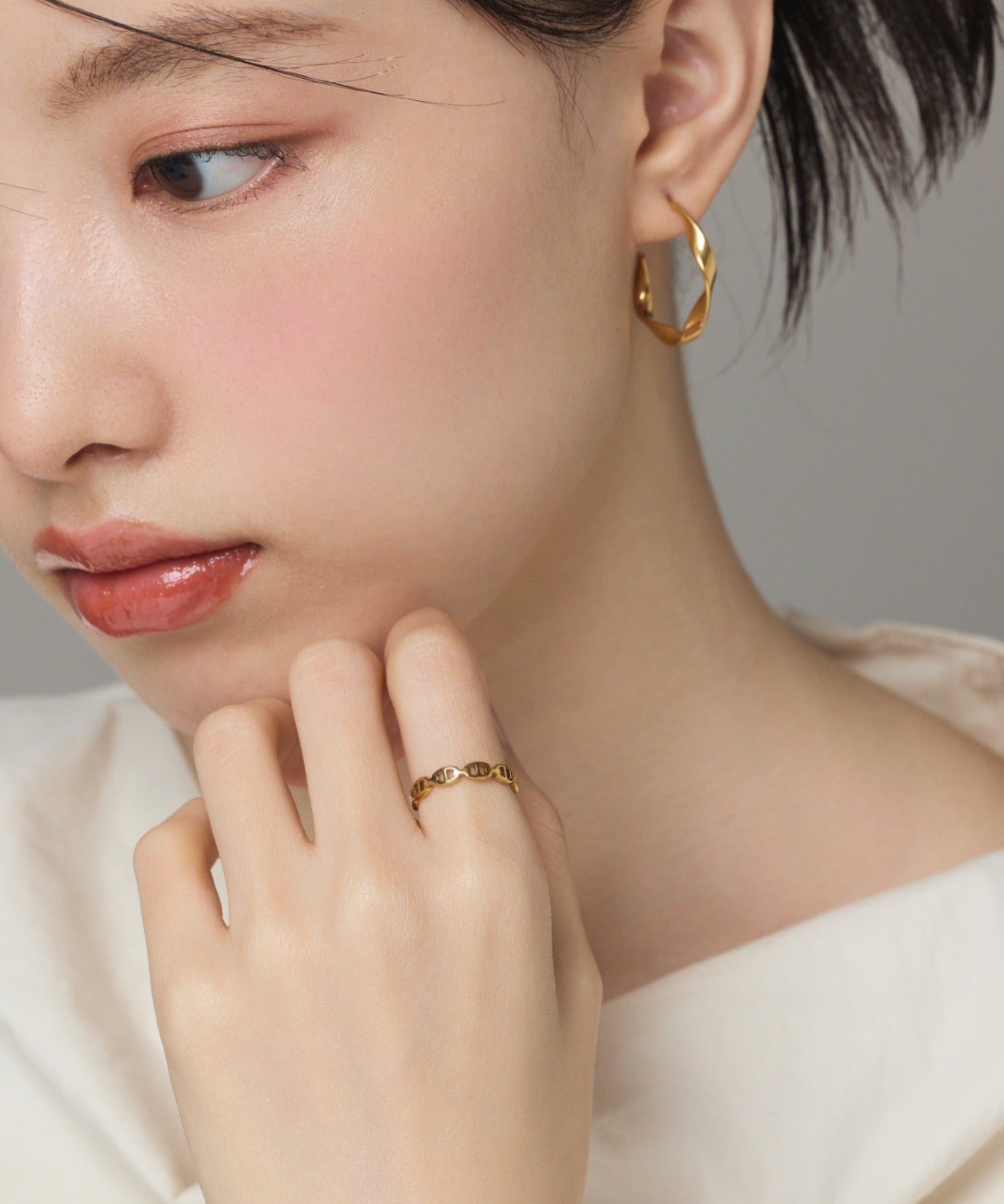 ciite' シーテ リング 【 金属アレルギー対応 】 チェーンモチーフリング サージカルステンレス