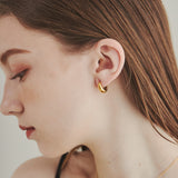 ciite' シーテ ピアス(両耳用) 【 金属アレルギー対応 】 ドロップフープピアス サージカルステンレス (両耳用) ゴールド FREE