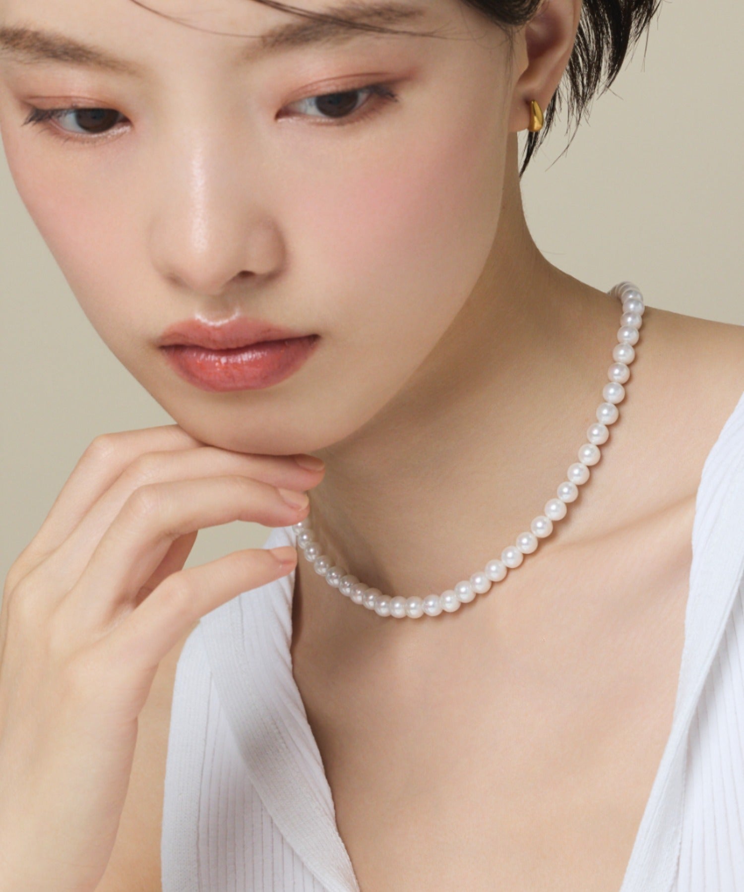 ciite' シーテ ネックレス 【 金属アレルギー対応 】 シンプルパールネックレス サージカルステンレス ホワイト