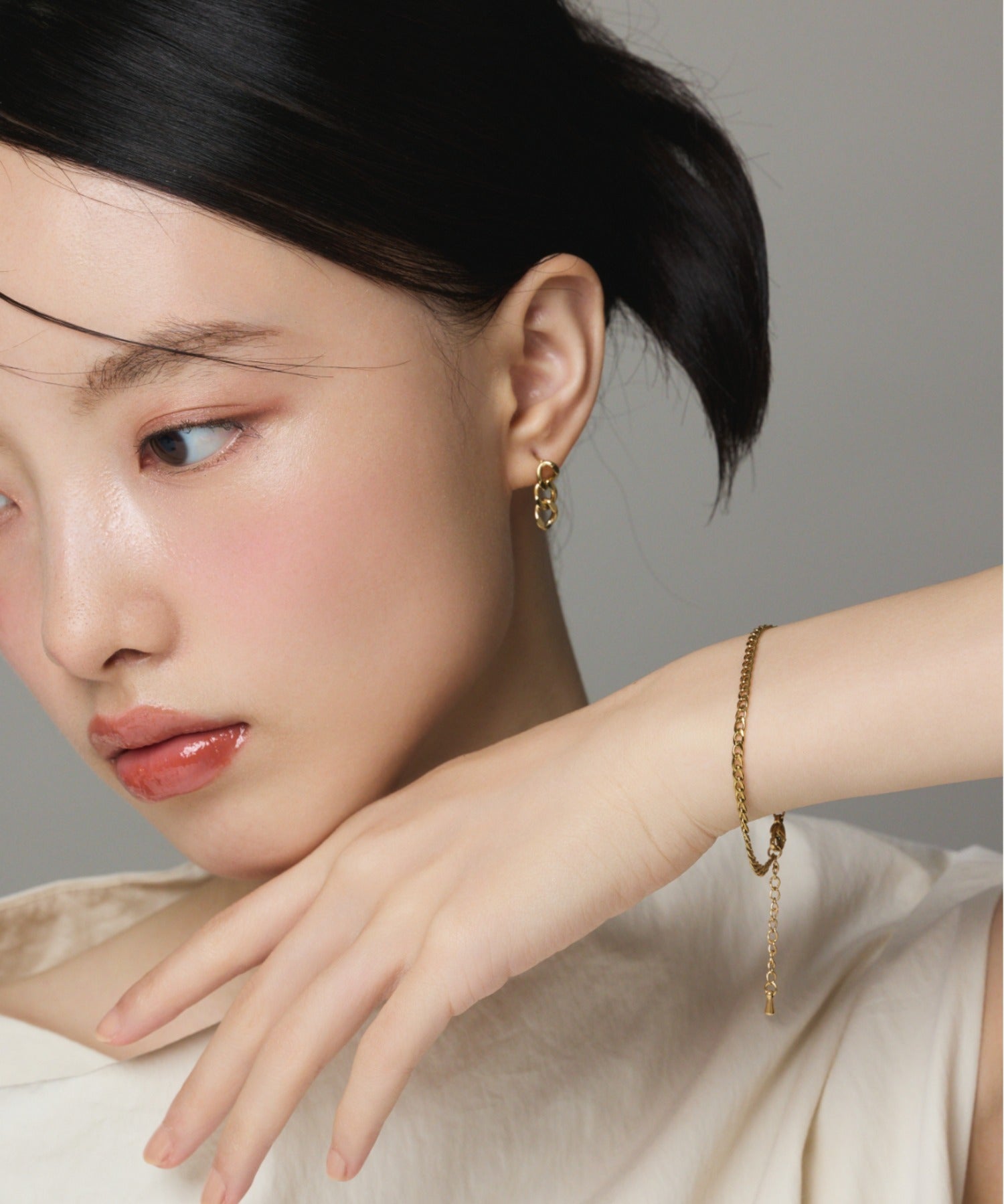 ciite' シーテ ピアス(両耳用) 【 金属アレルギー対応 】 チェーンモチーフピアス サージカルステンレス (両耳用)
