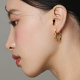 ciite' シーテ ピアス(両耳用) 【 金属アレルギー対応 】 ノットフープピアス サージカルステンレス (両耳用) ゴールド FREE
