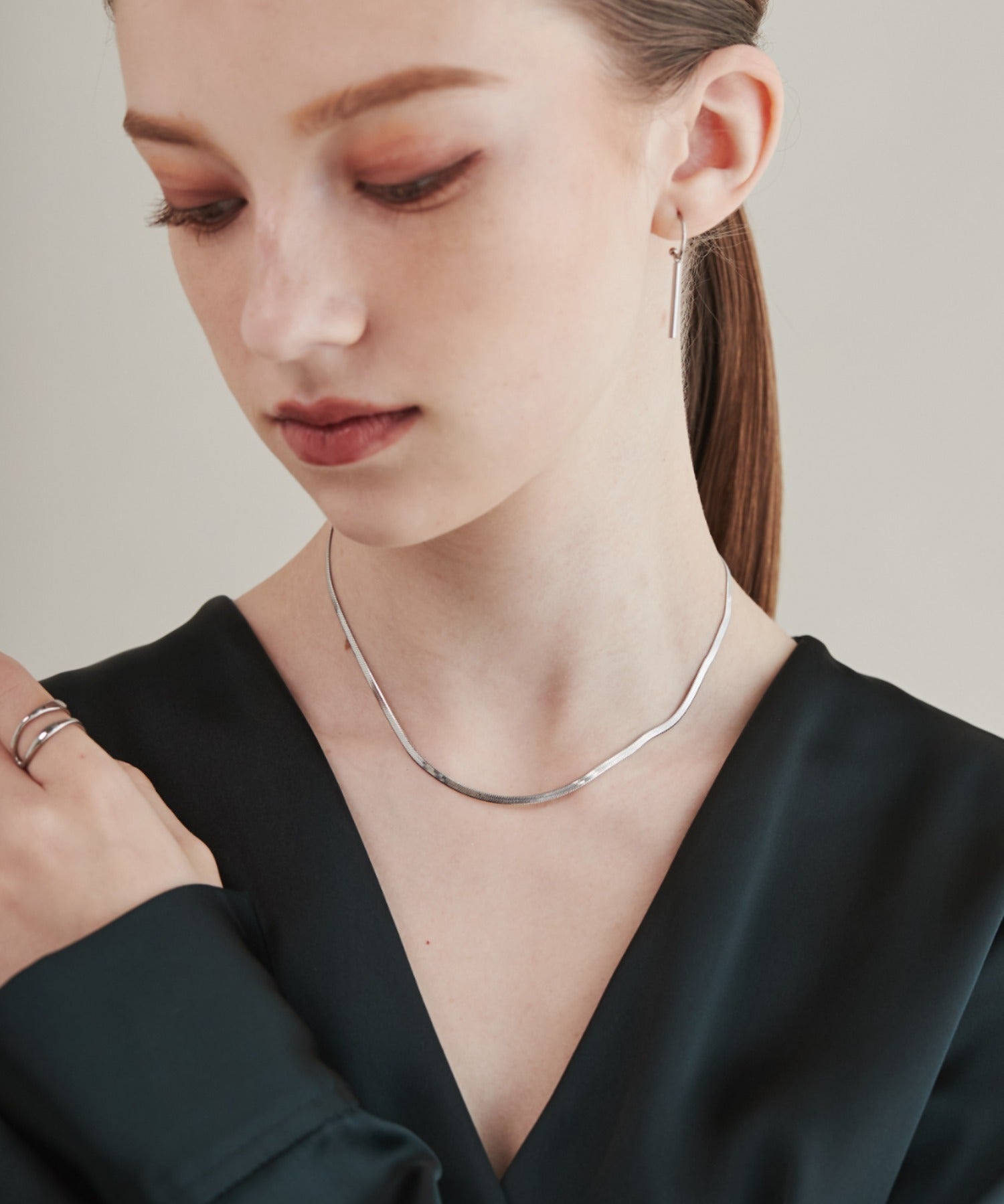 ciite' シーテ ネックレス 【 金属アレルギー対応 】 2.5mm スネークチェーンネックレス サージカルステンレス