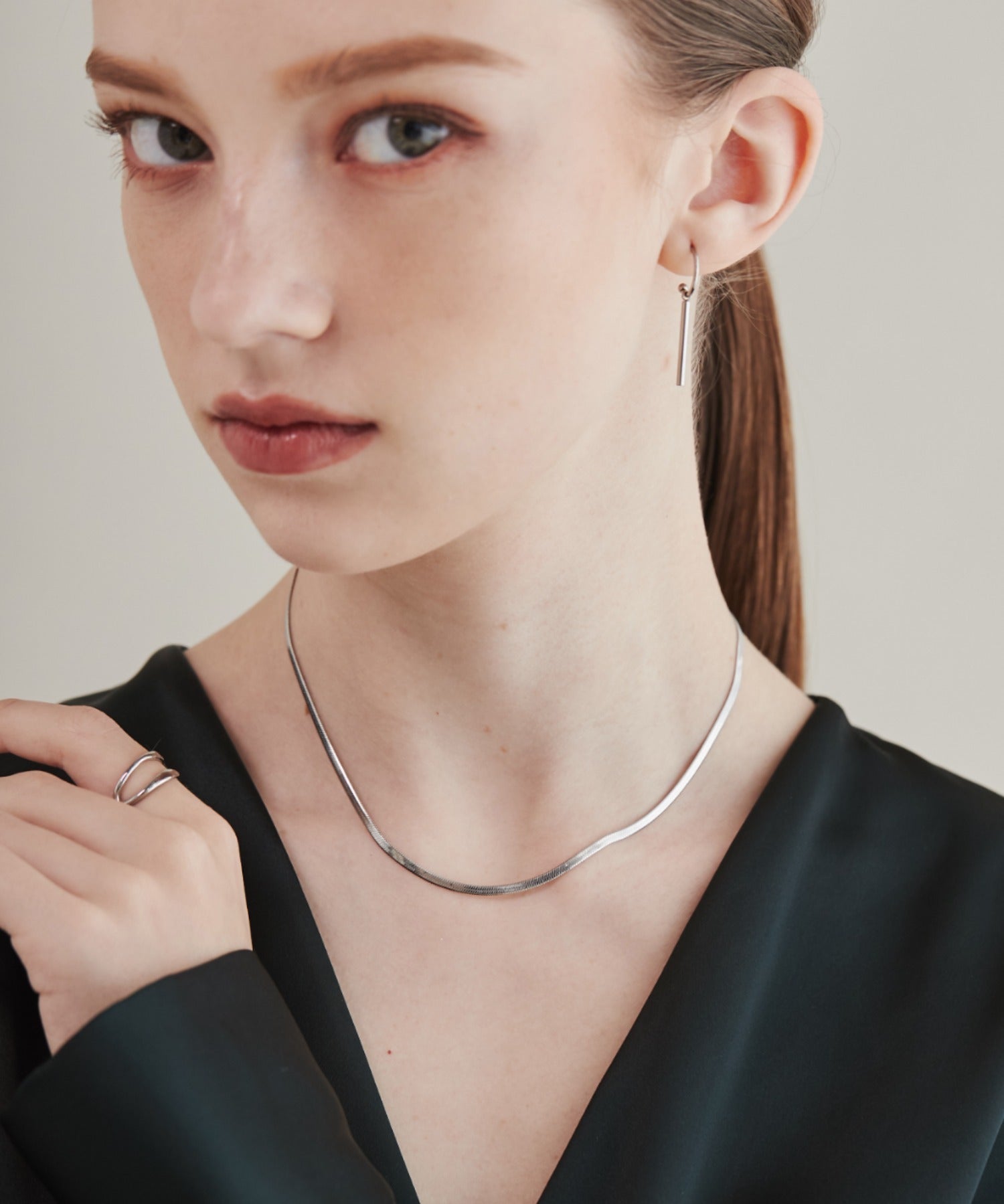 ciite' シーテ ネックレス 【 金属アレルギー対応 】 2.5mm スネークチェーンネックレス サージカルステンレス