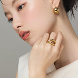 ciite' シーテ リング 【 金属アレルギー対応 】 ニュアンスリング サージカルステンレス ゴールド