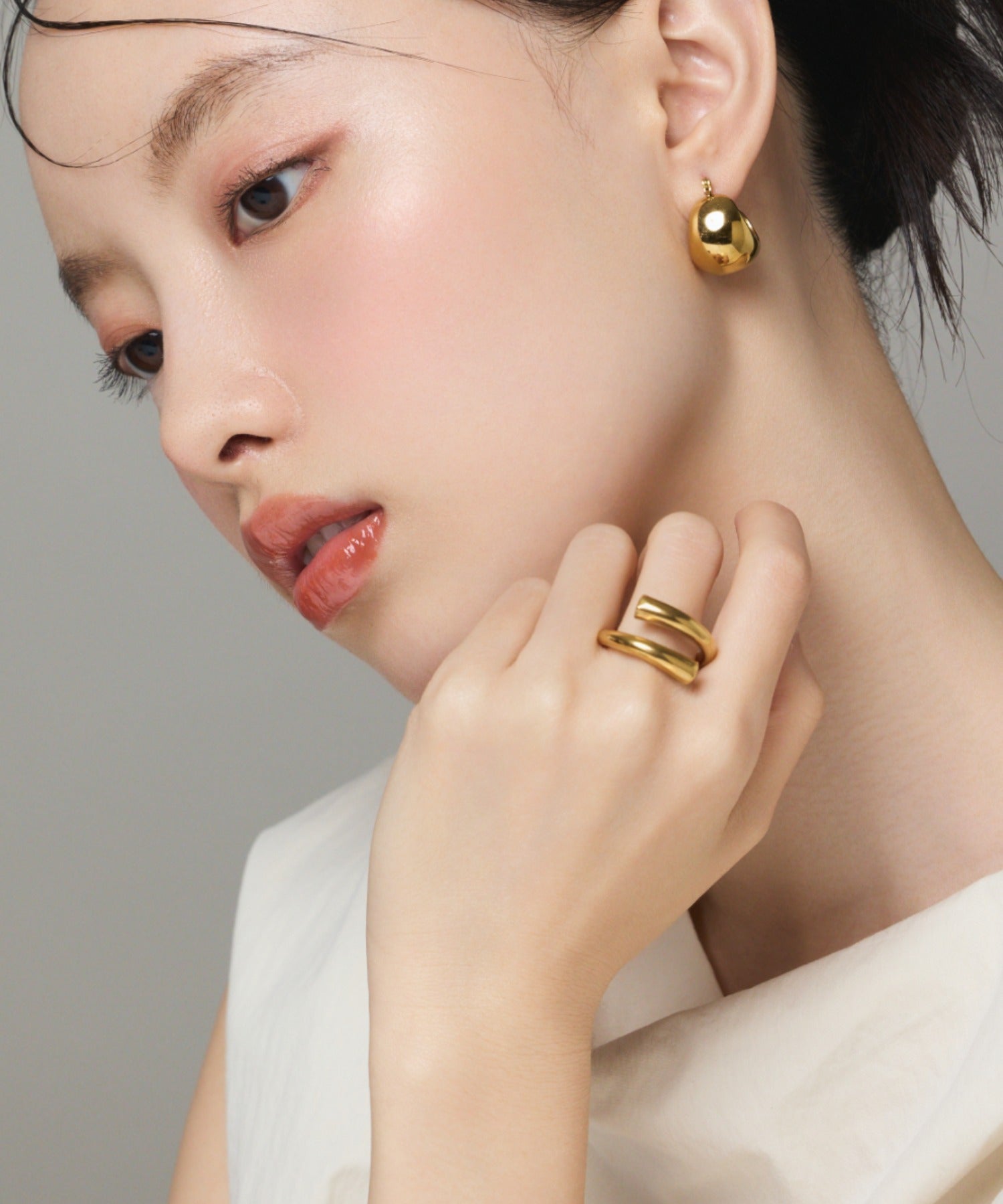 ciite' シーテ リング 【 金属アレルギー対応 】 ニュアンスリング サージカルステンレス ゴールド