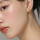 ciite' シーテ ピアス(両耳用) 【 金属アレルギー対応 】 ノットチェーンピアス サージカルステンレス (両耳用) ゴールド FREE