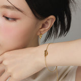 ciite' シーテ ピアス(両耳用) 【 金属アレルギー対応 】 ノットチェーンピアス サージカルステンレス (両耳用)